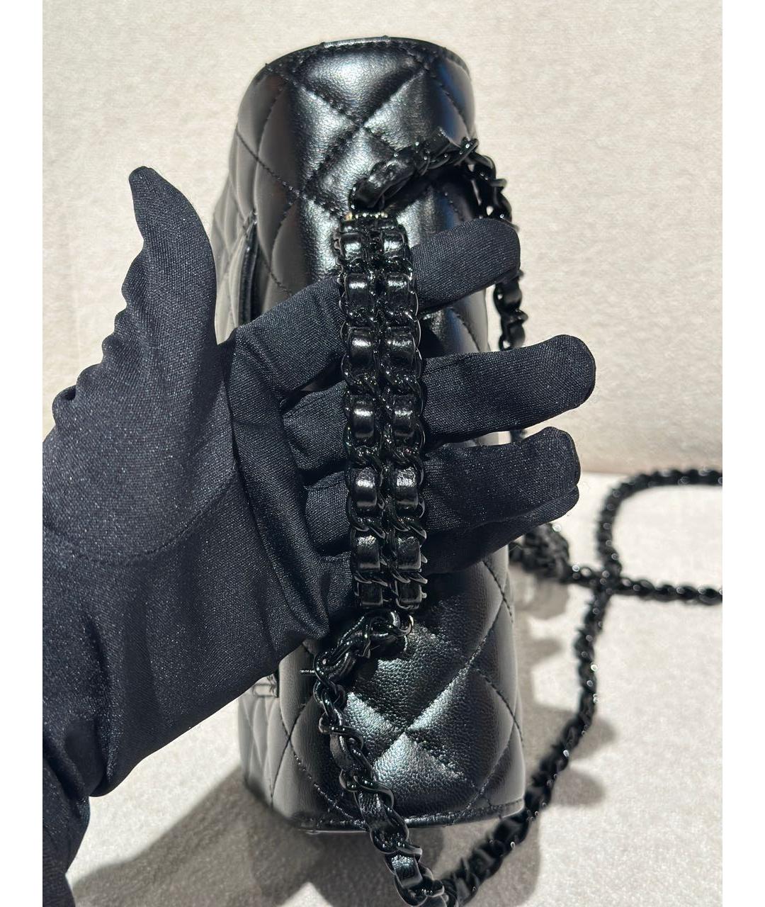 CHANEL Черная кожаная сумка через плечо, фото 6