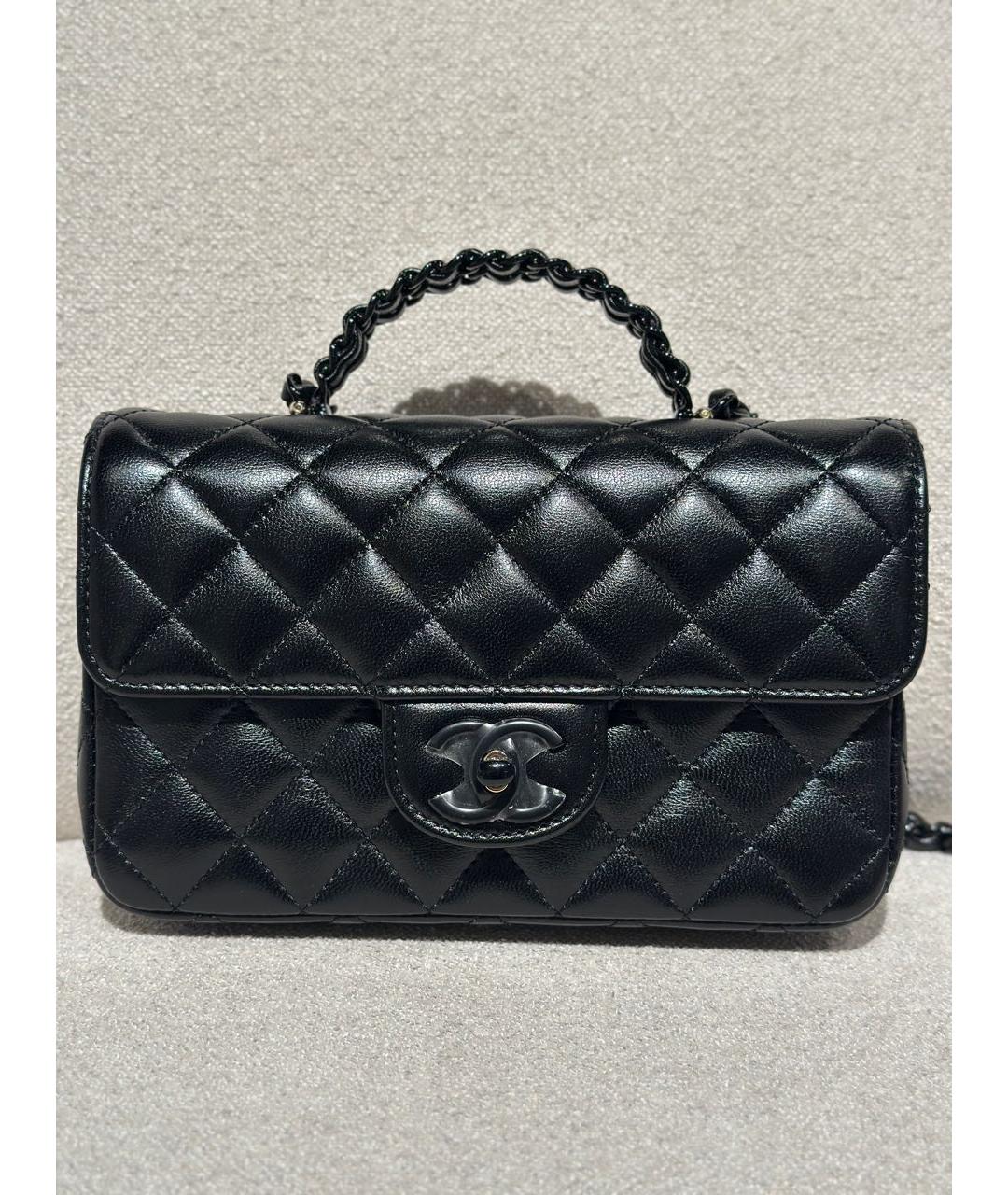 CHANEL Черная кожаная сумка через плечо, фото 9
