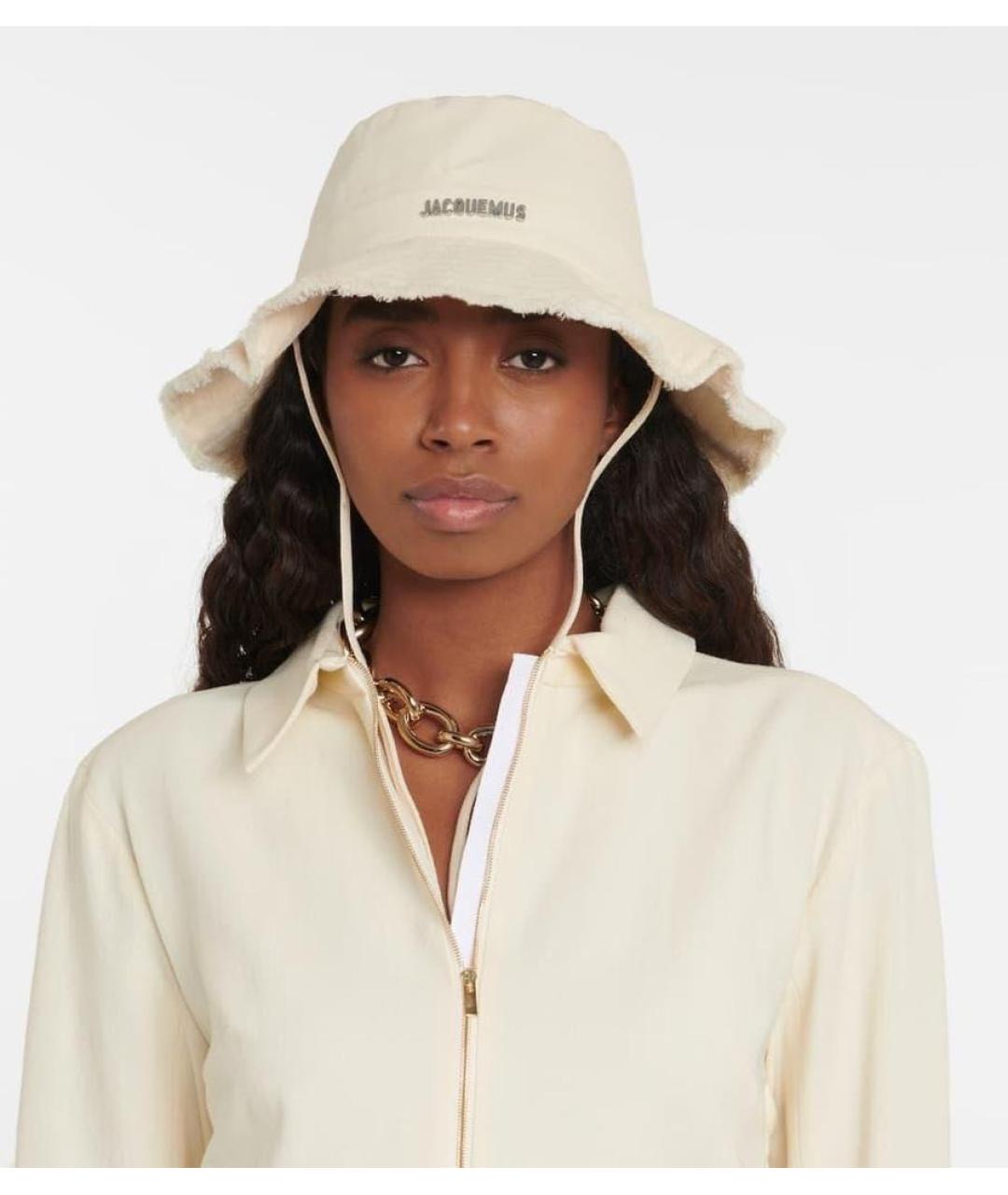 JACQUEMUS Белая хлопковая панама, фото 2