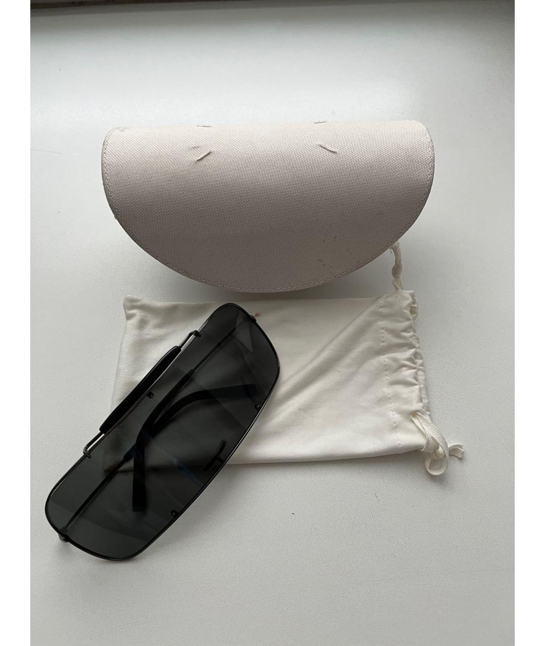 MAISON MARGIELA Черные металлические солнцезащитные очки, фото 4