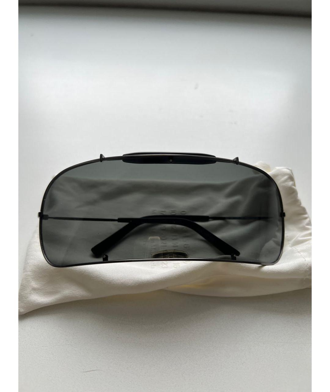MAISON MARGIELA Черные металлические солнцезащитные очки, фото 3