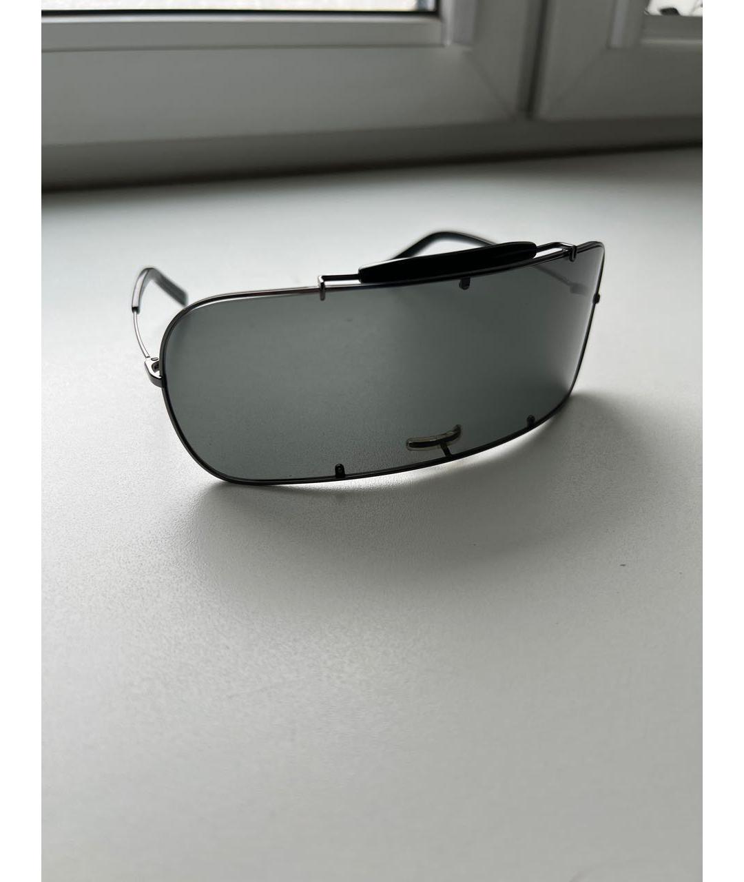 MAISON MARGIELA Черные металлические солнцезащитные очки, фото 2