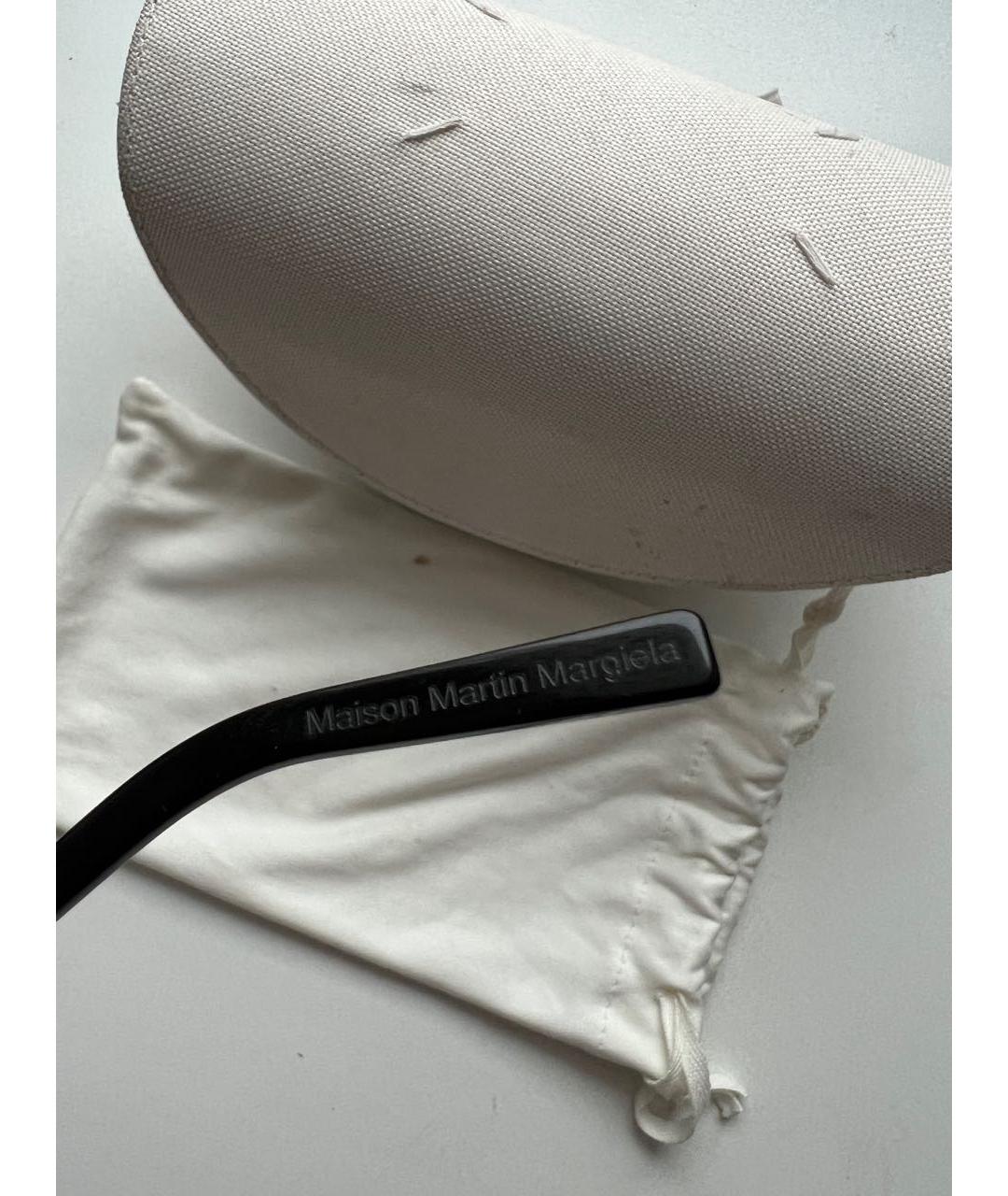 MAISON MARGIELA Черные металлические солнцезащитные очки, фото 5