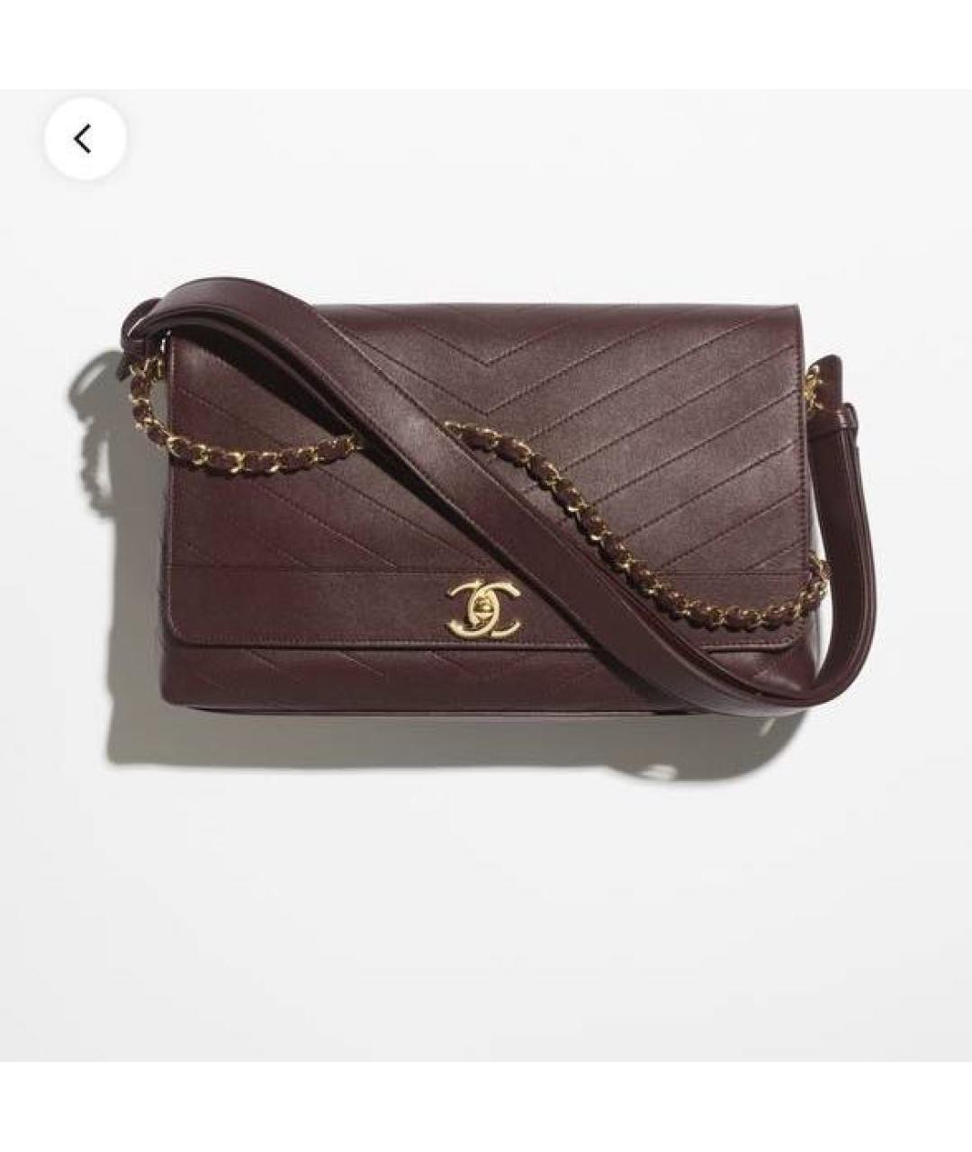 CHANEL Коричневая кожаная сумка через плечо, фото 3