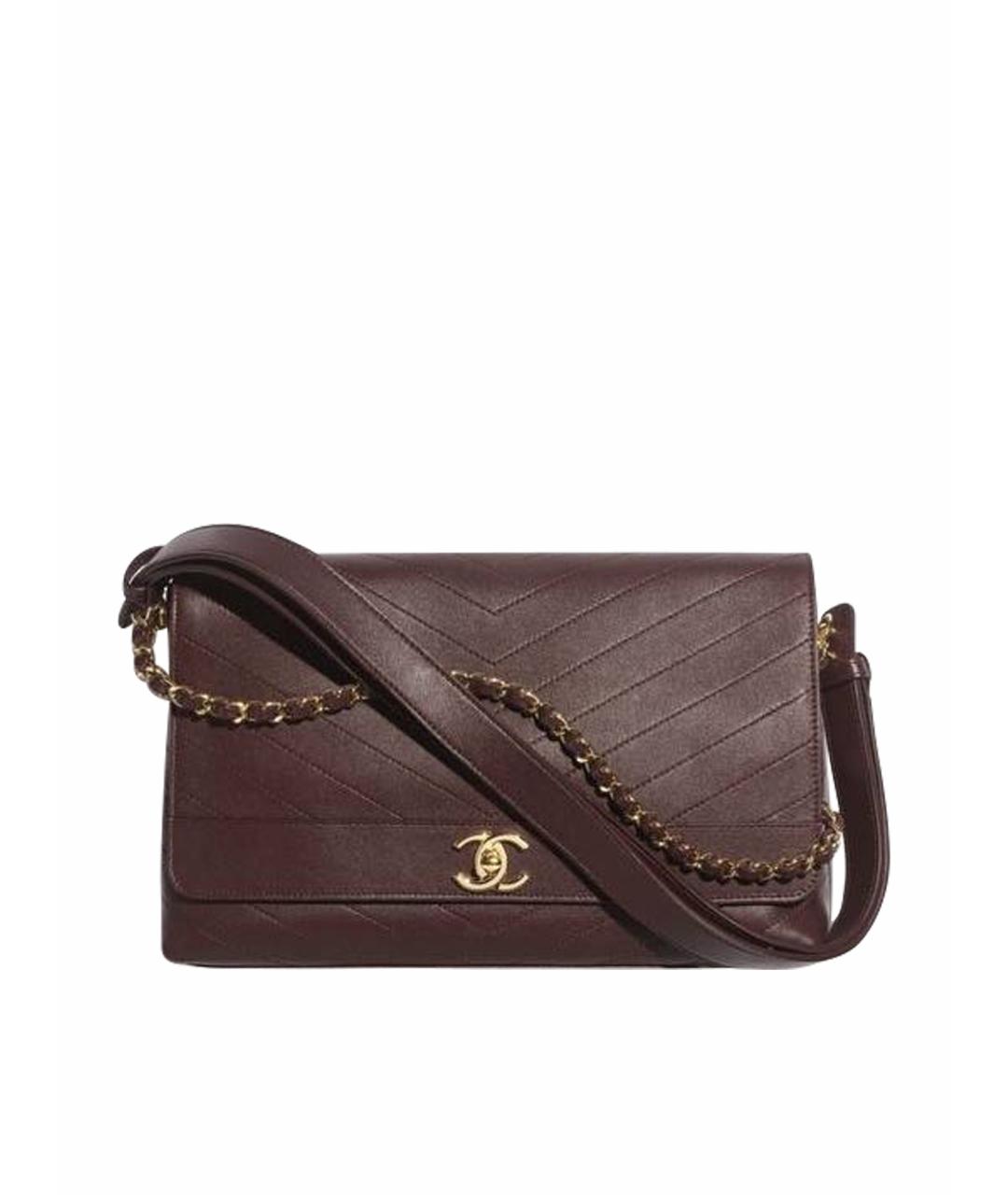 CHANEL Коричневая кожаная сумка через плечо, фото 1