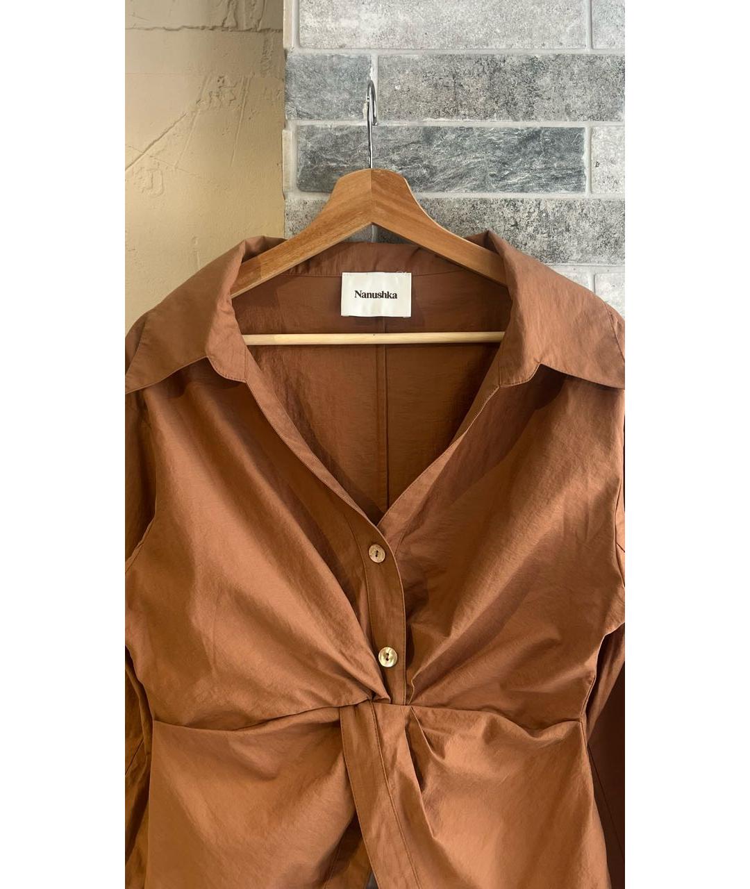 NANUSHKA Оранжевая хлопковая рубашка, фото 5