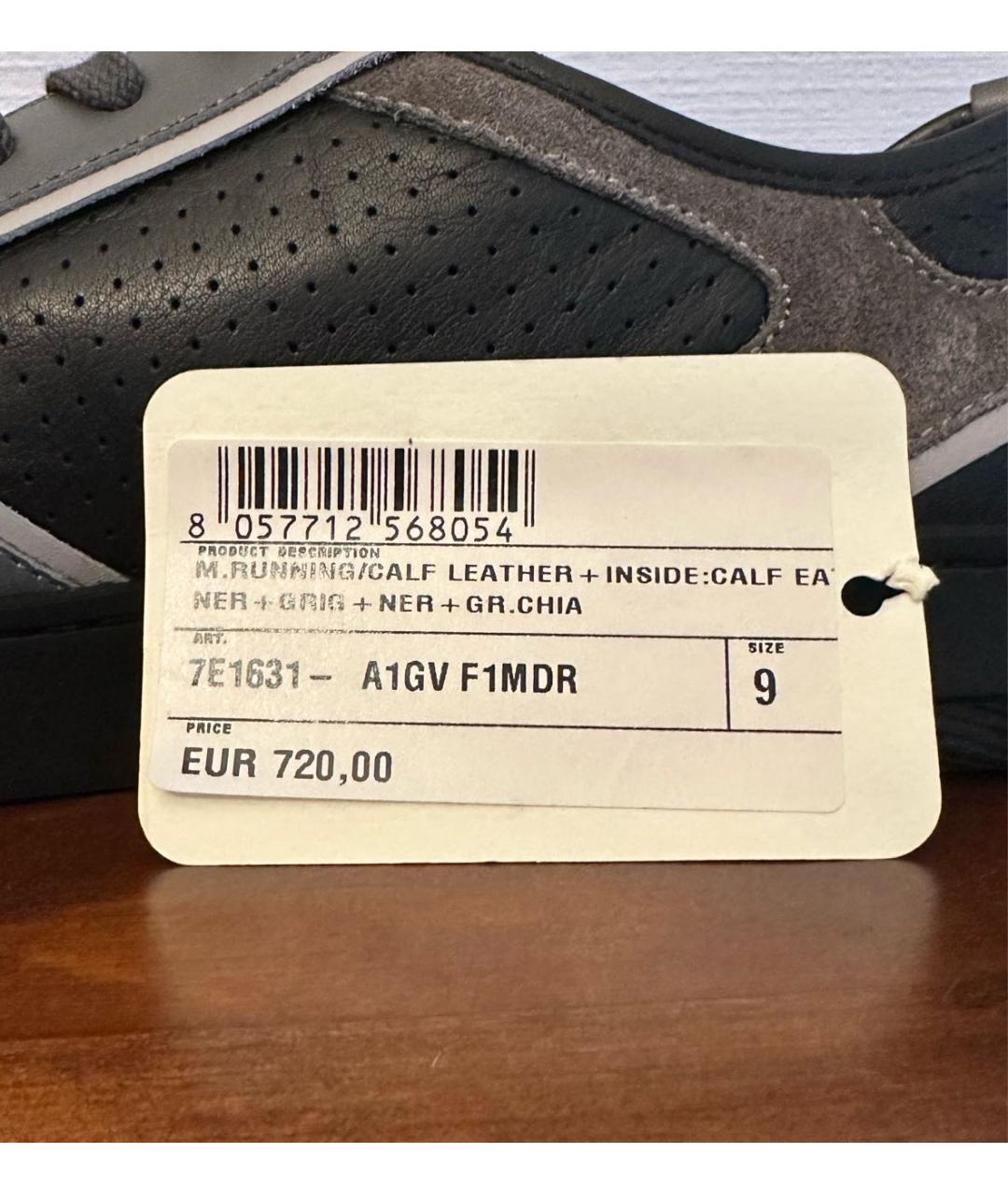 FENDI Черные кожаные низкие кроссовки / кеды, фото 8