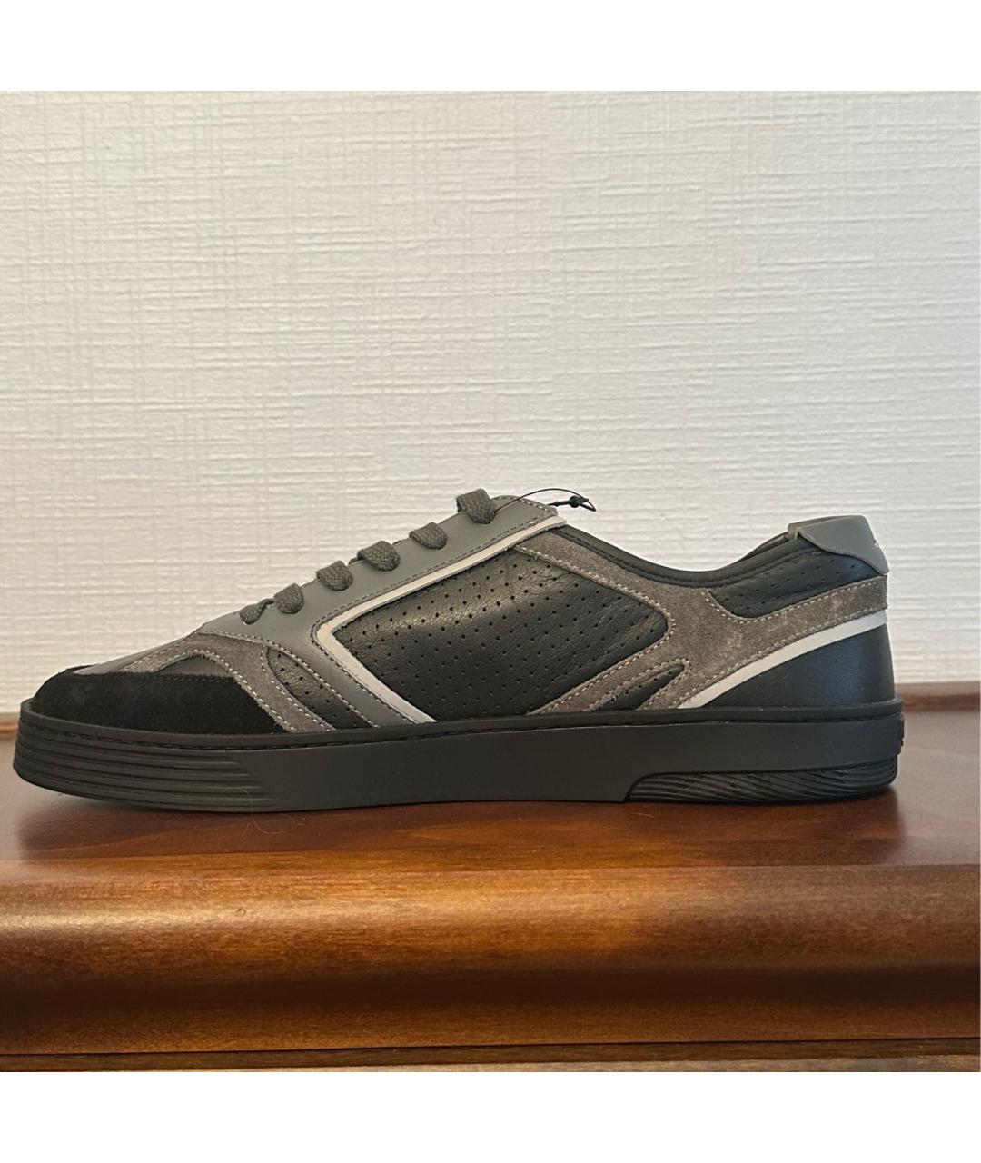 FENDI Черные кожаные низкие кроссовки / кеды, фото 5