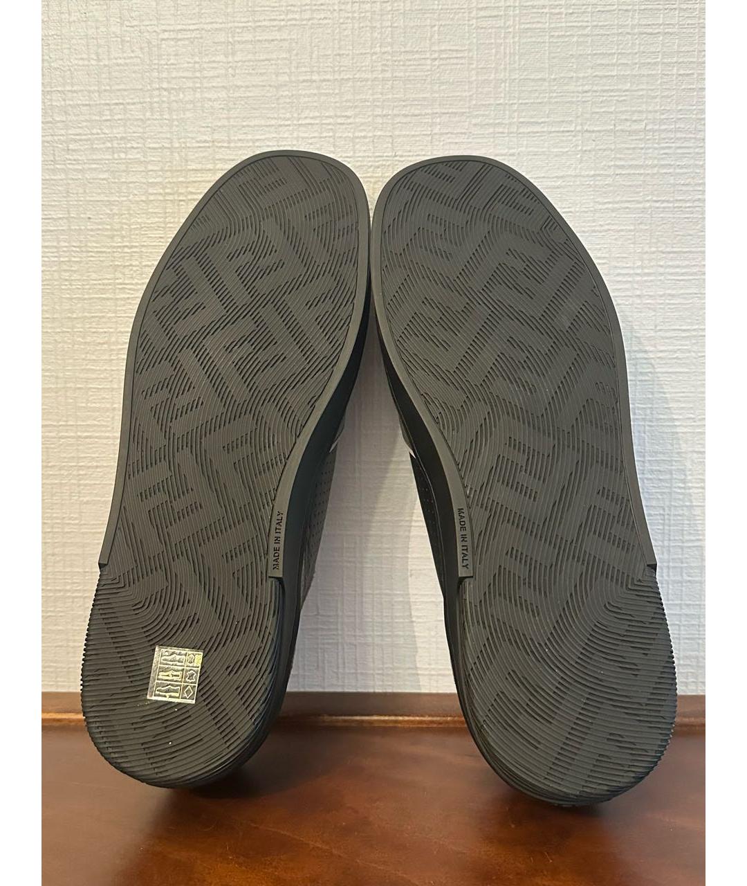 FENDI Черные кожаные низкие кроссовки / кеды, фото 7