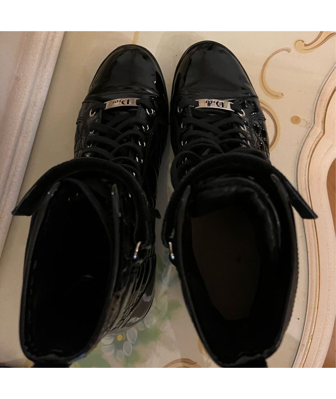 CHRISTIAN DIOR PRE-OWNED Черные кроссовки из лакированной кожи, фото 3