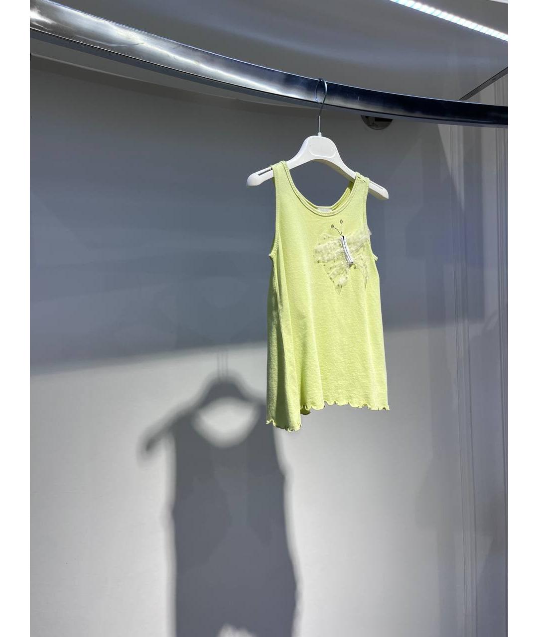 ARMANI JUNIOR Желтый вискозный футболка / топ, фото 2