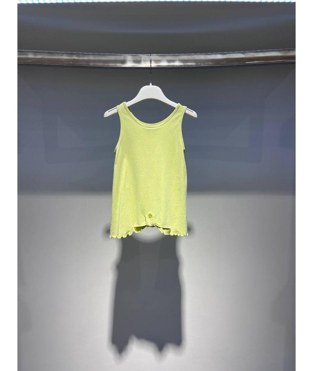 ARMANI JUNIOR Желтый вискозный футболка / топ, фото 3