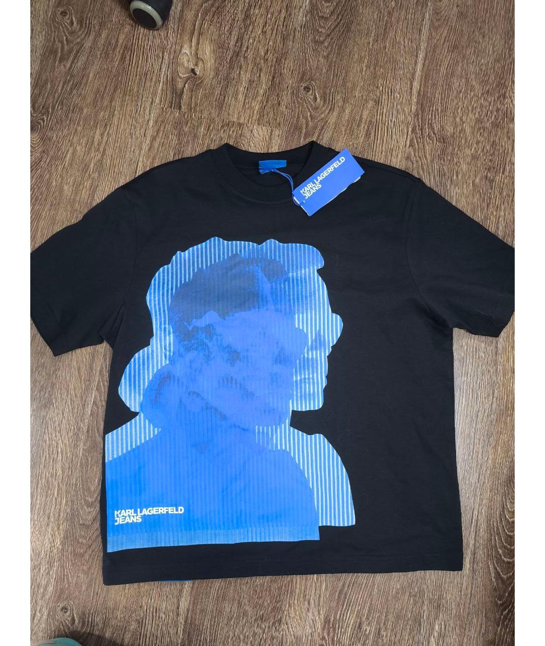 KARL LAGERFELD Черная хлопковая футболка, фото 7