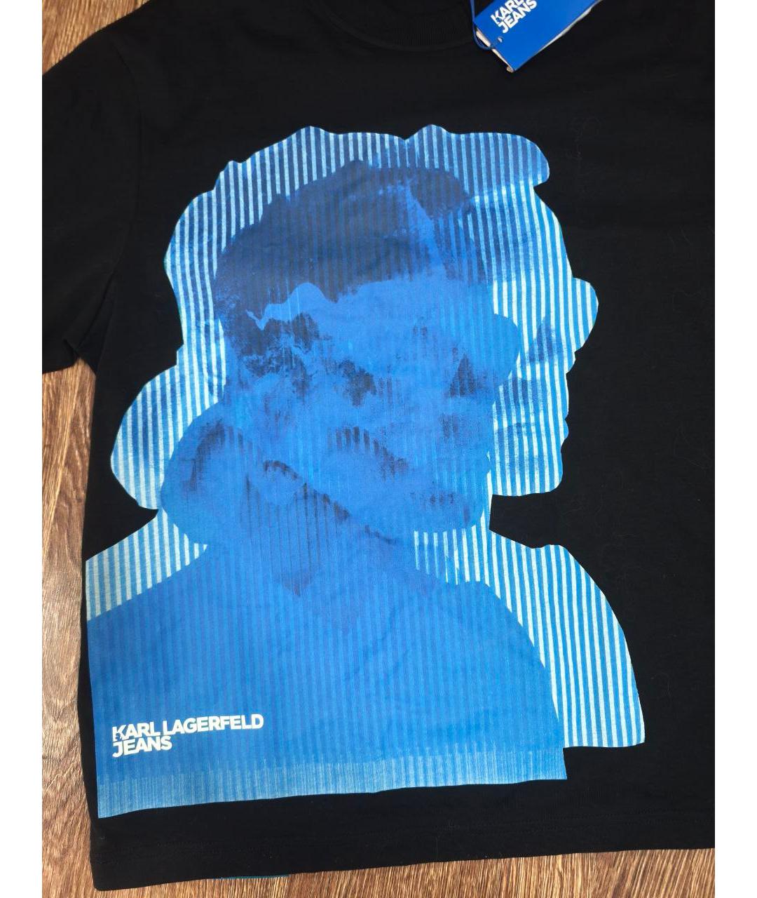 KARL LAGERFELD Черная хлопковая футболка, фото 2