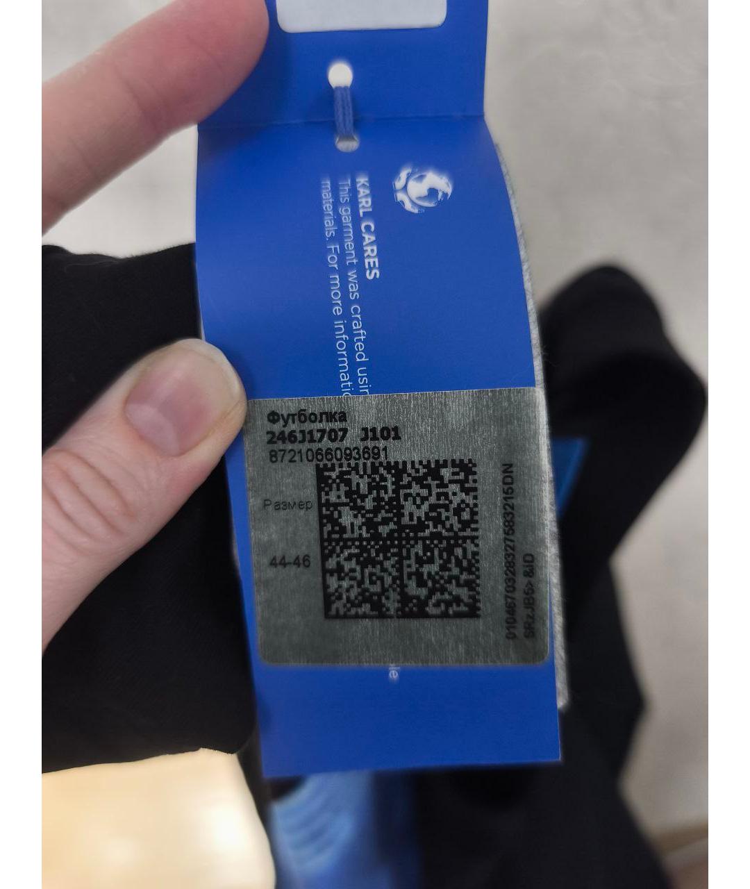 KARL LAGERFELD Черная хлопковая футболка, фото 5