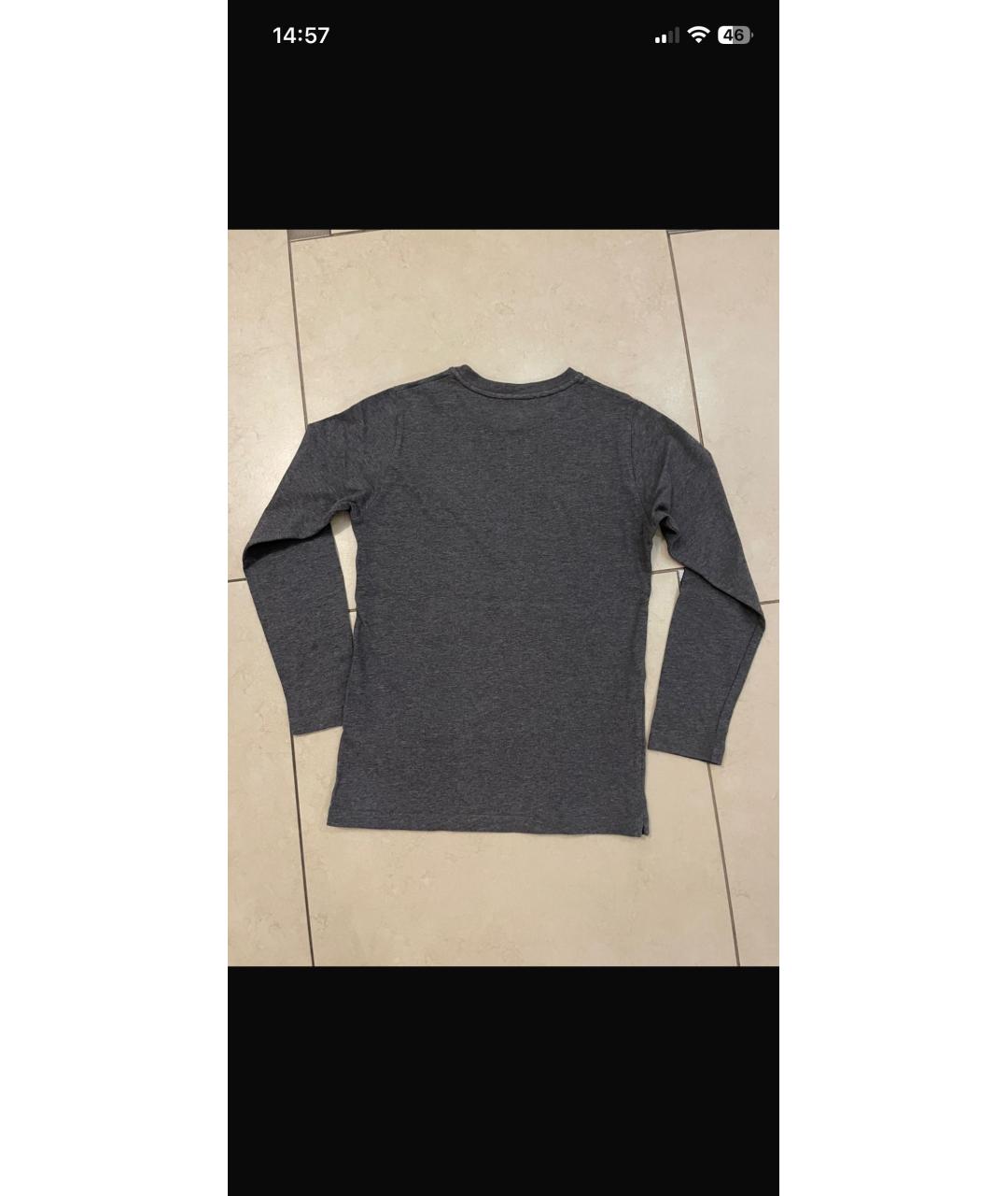 MONCLER Антрацитовая хлопковая детская футболка, фото 2