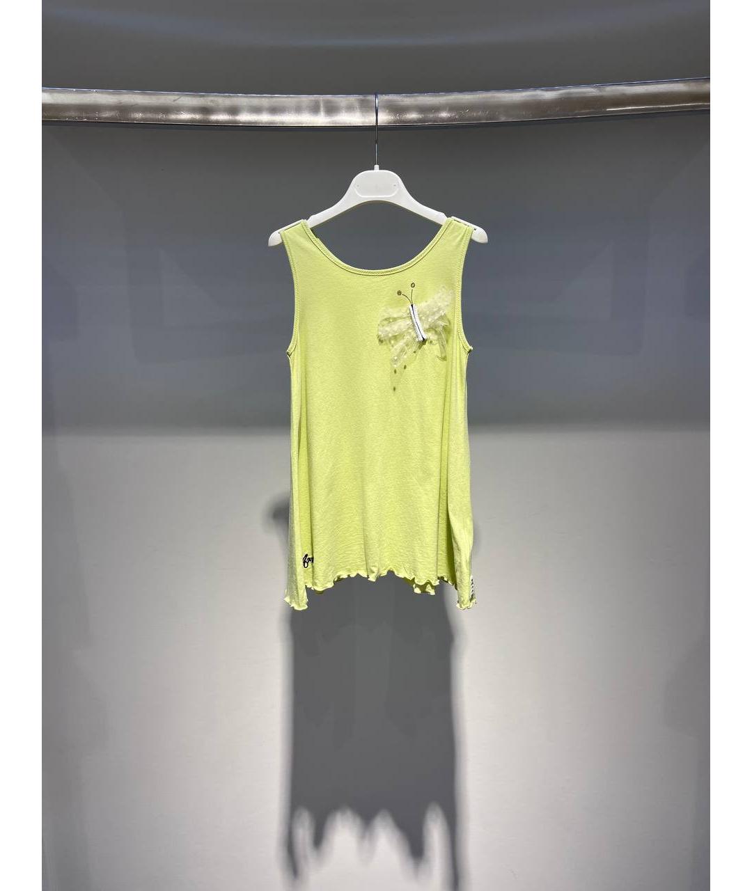 ARMANI JUNIOR Желтый вискозный детская футболка / топ, фото 4