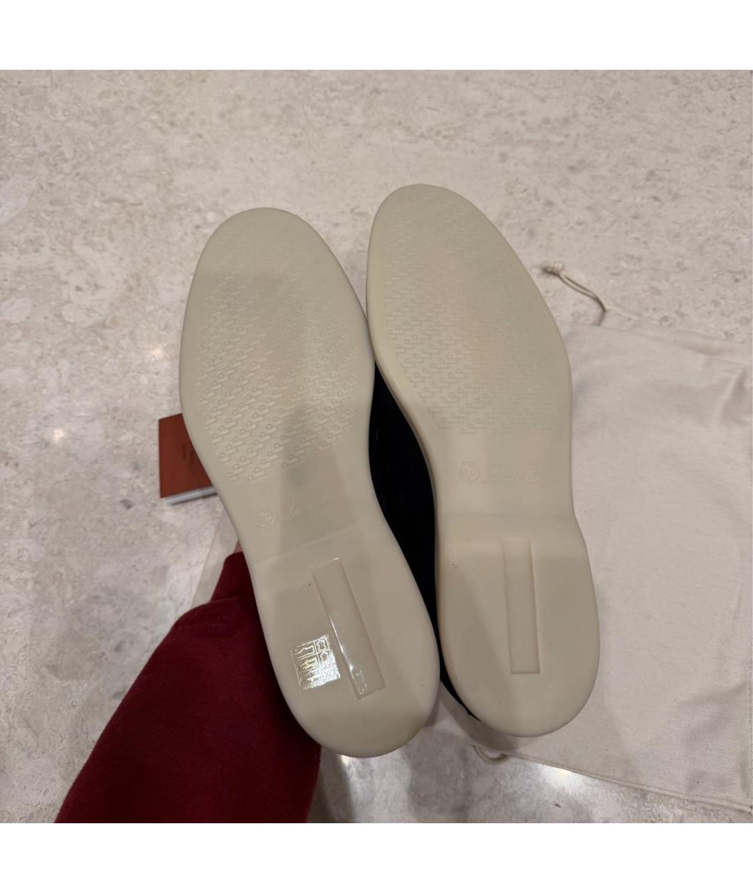 LORO PIANA Темно-синие замшевые лоферы, фото 6