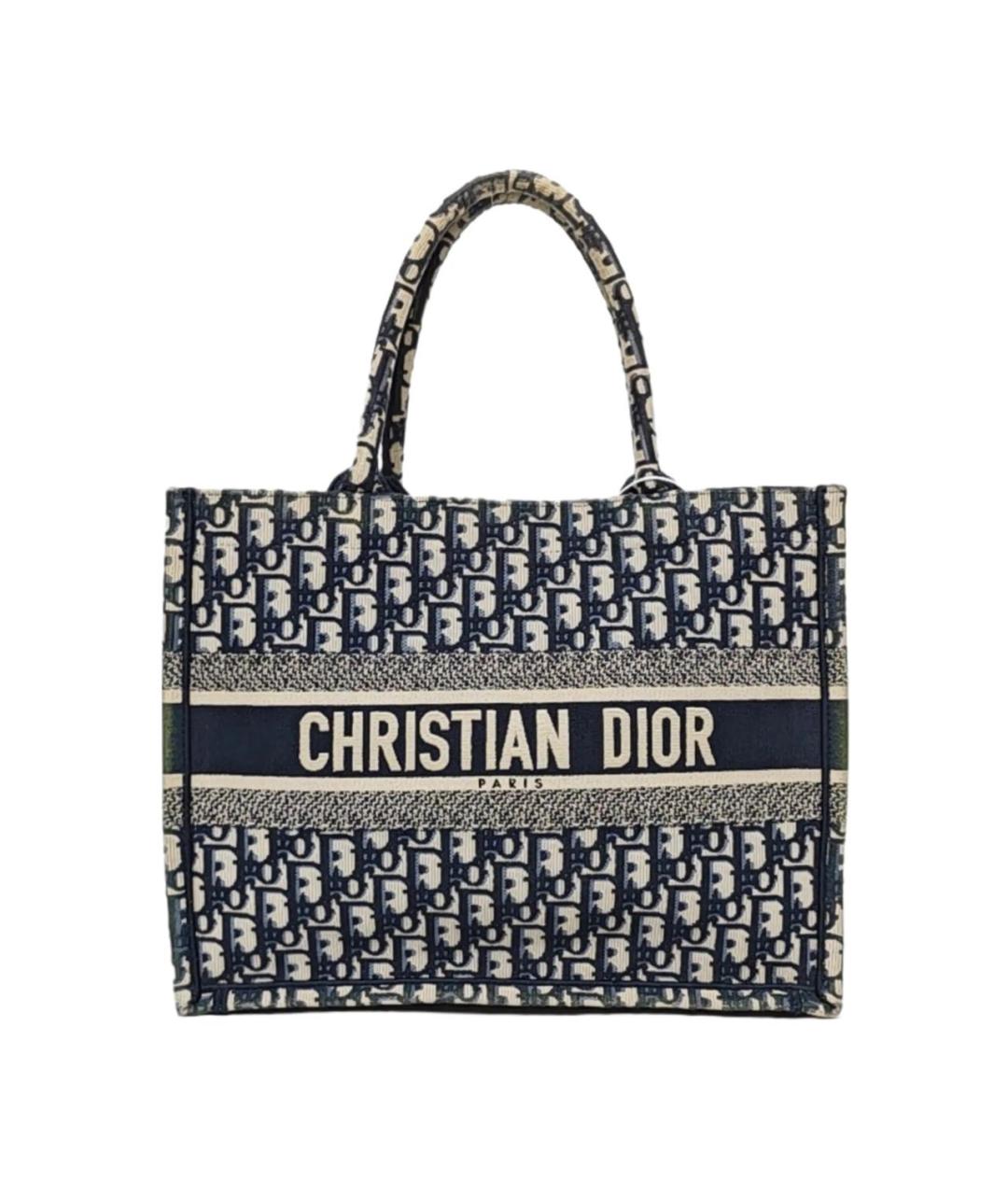 CHRISTIAN DIOR Синяя тканевая сумка тоут, фото 1