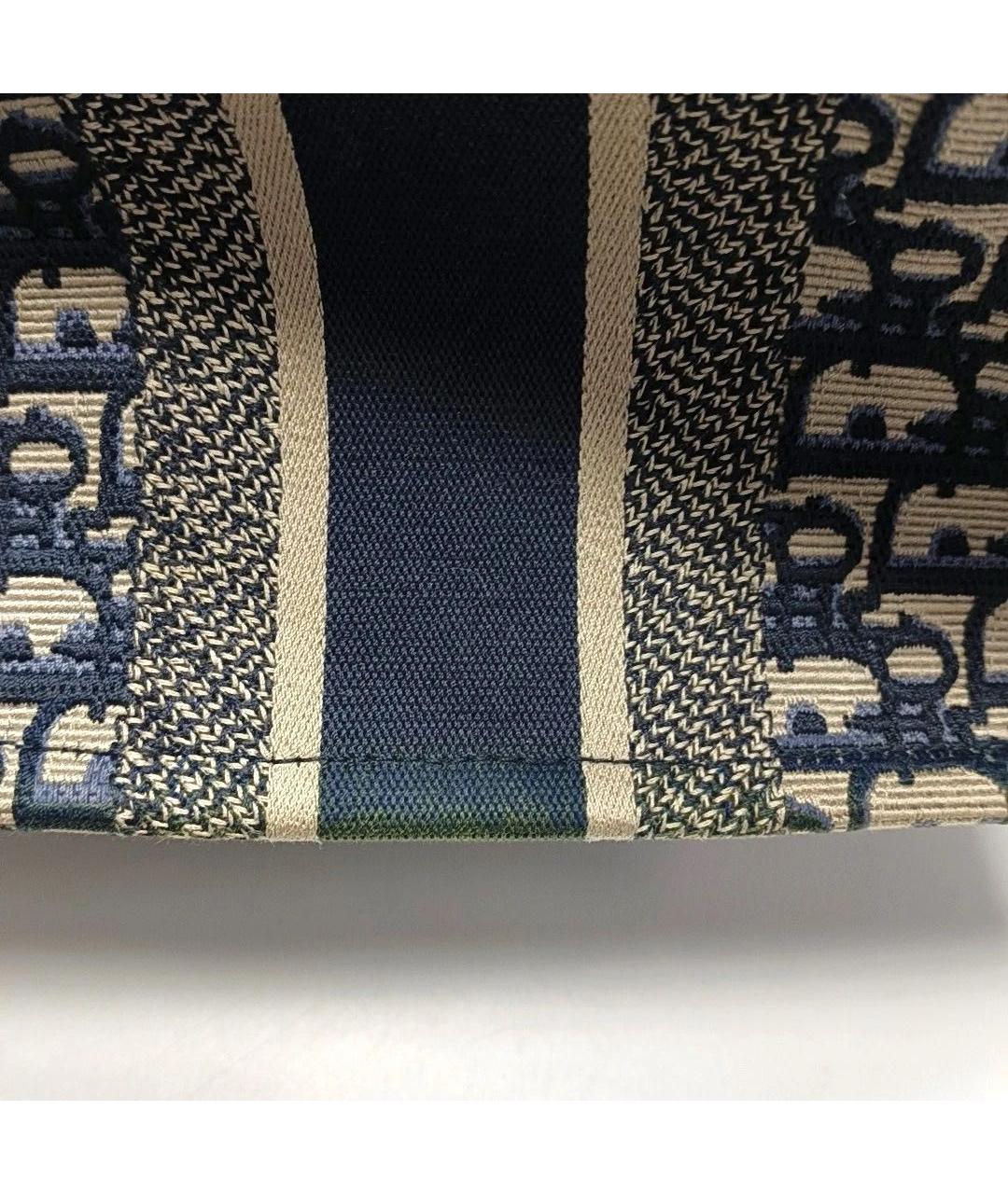 CHRISTIAN DIOR Синяя тканевая сумка тоут, фото 8