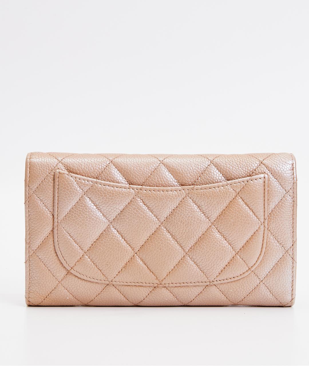 CHANEL Бежевый кожаный кошелек, фото 7