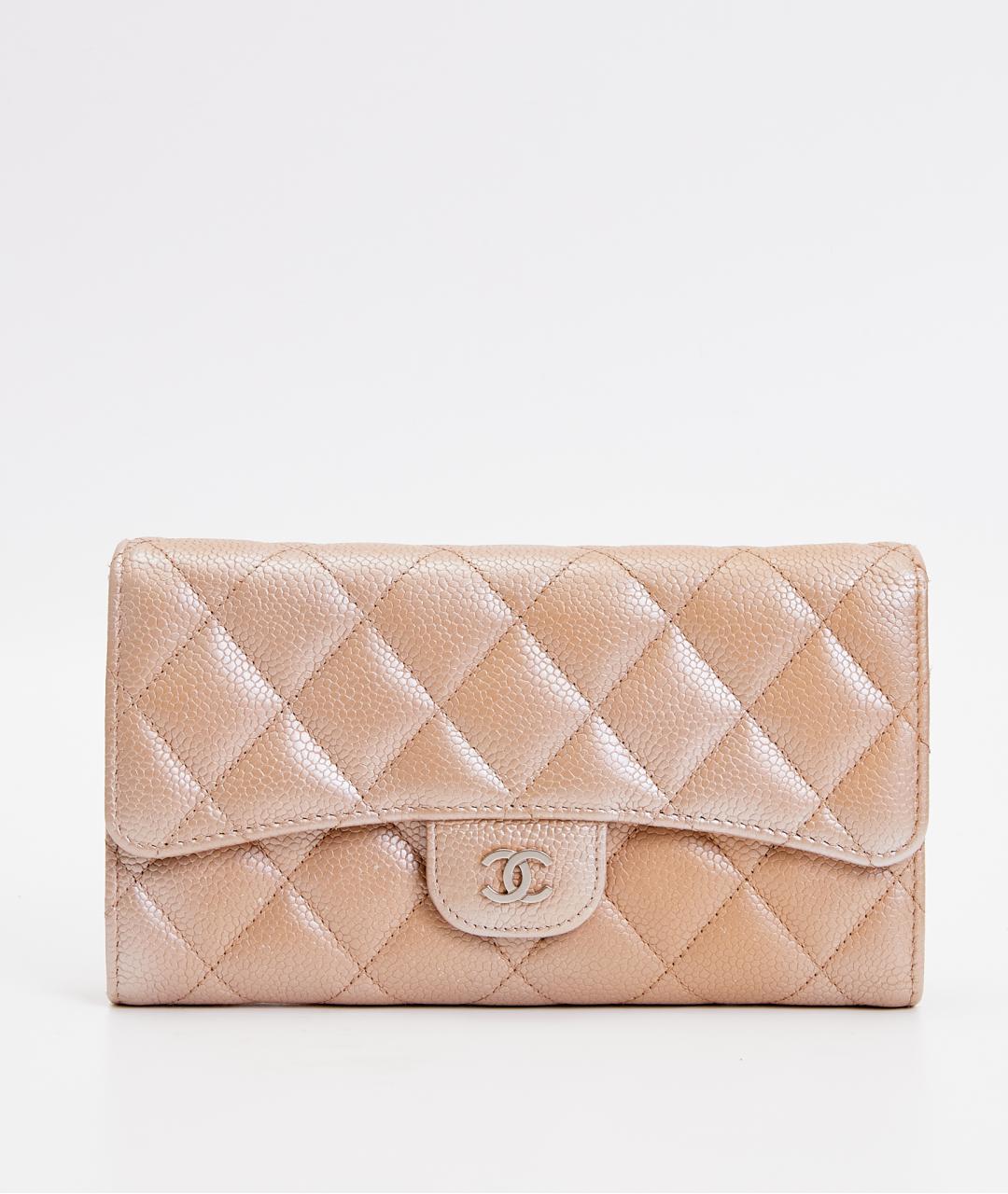 CHANEL Бежевый кожаный кошелек, фото 9