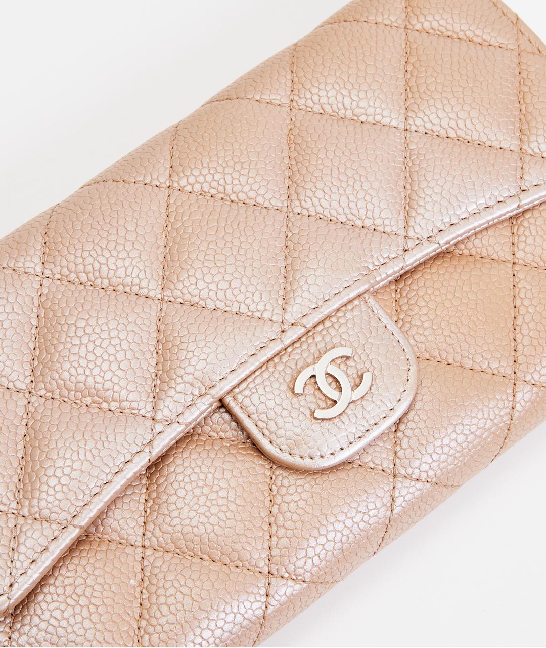 CHANEL Бежевый кожаный кошелек, фото 2