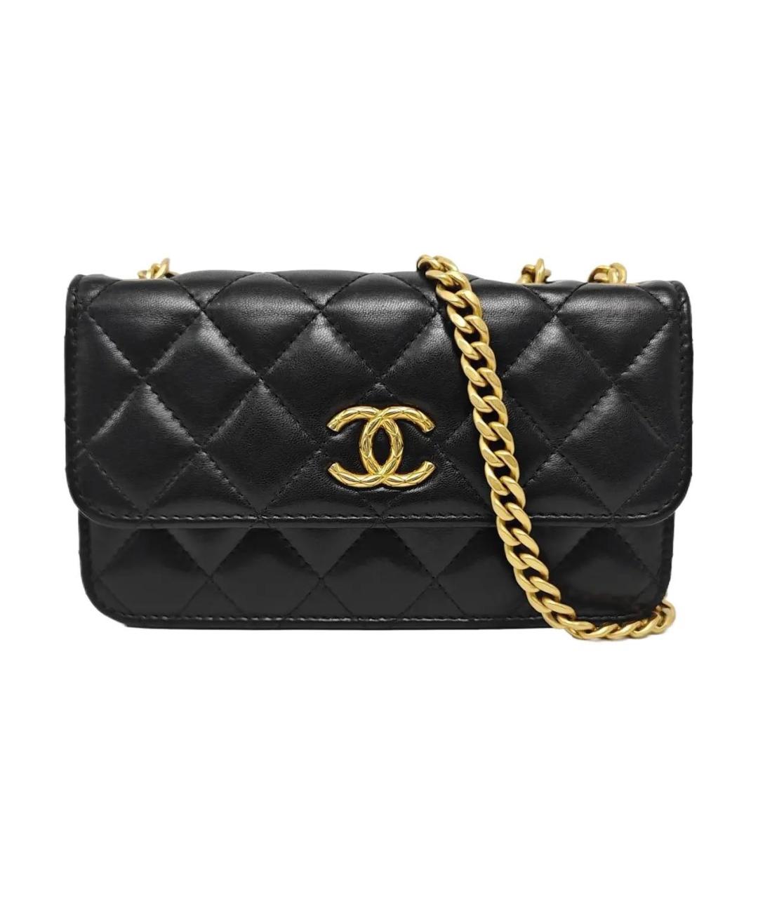 CHANEL Черная кожаная сумка через плечо, фото 1