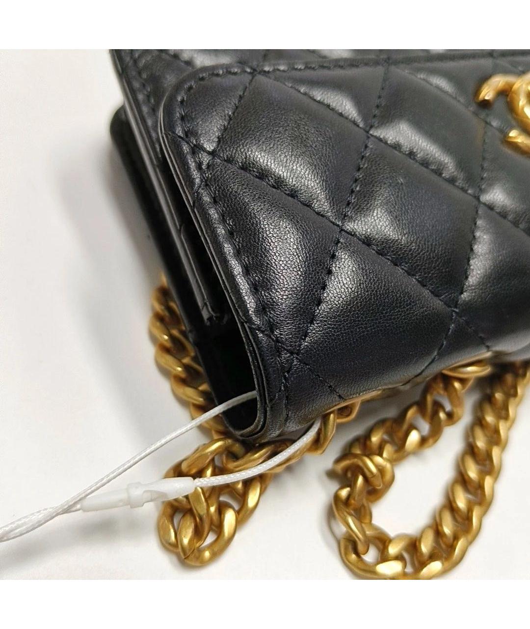 CHANEL Черная кожаная сумка через плечо, фото 7