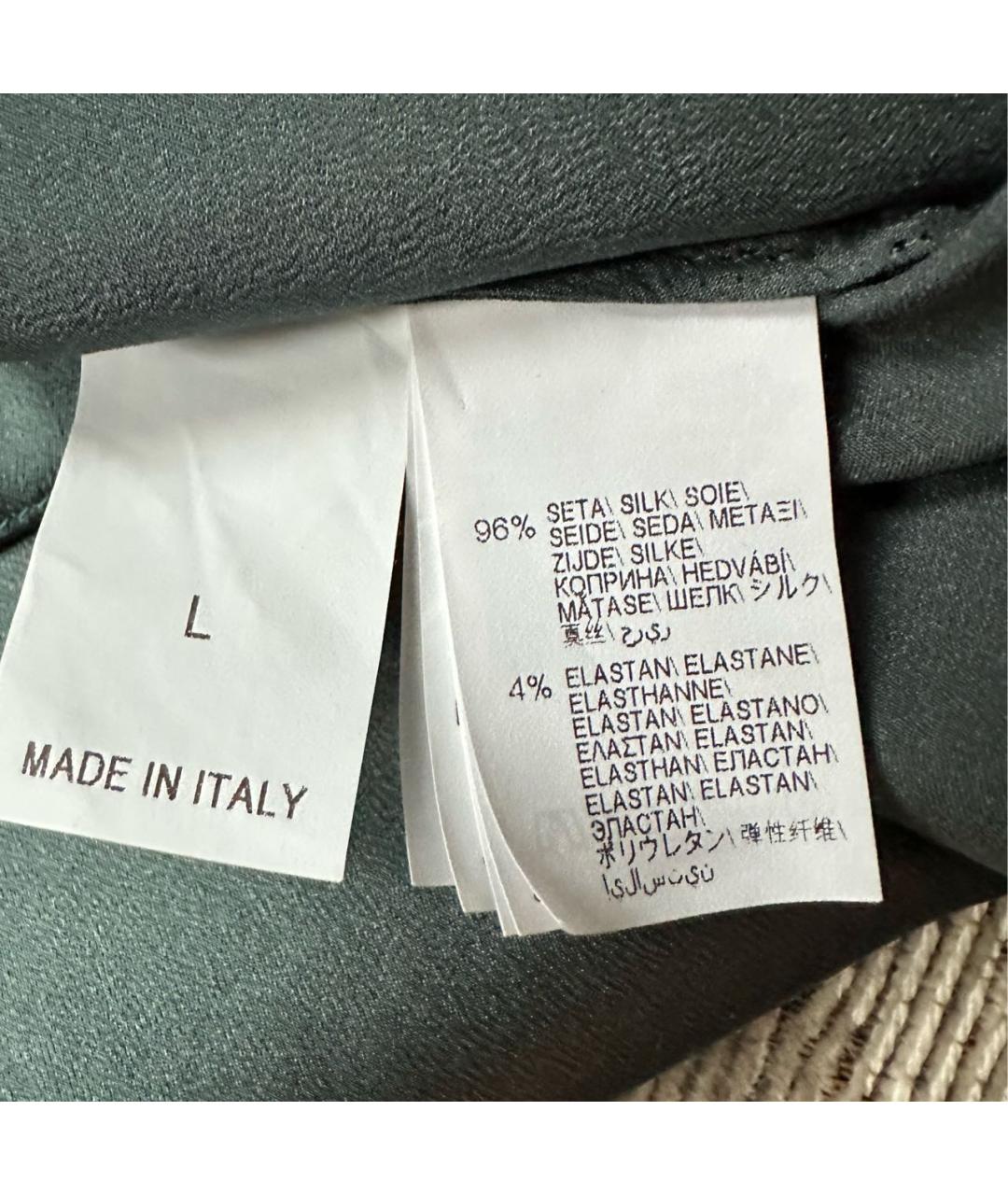 BRUNELLO CUCINELLI Зеленая шелковая майка, фото 2