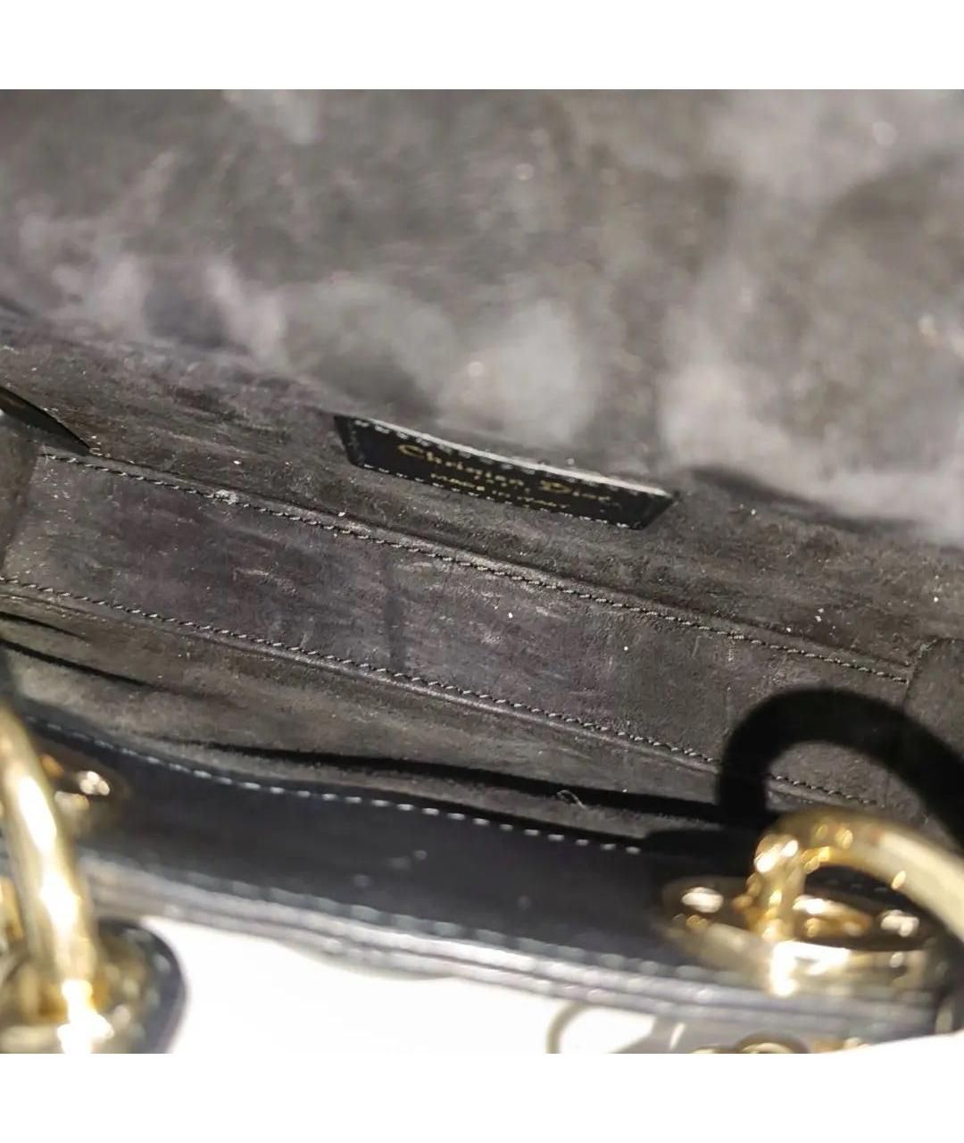 CHRISTIAN DIOR Черная кожаная сумка через плечо, фото 4