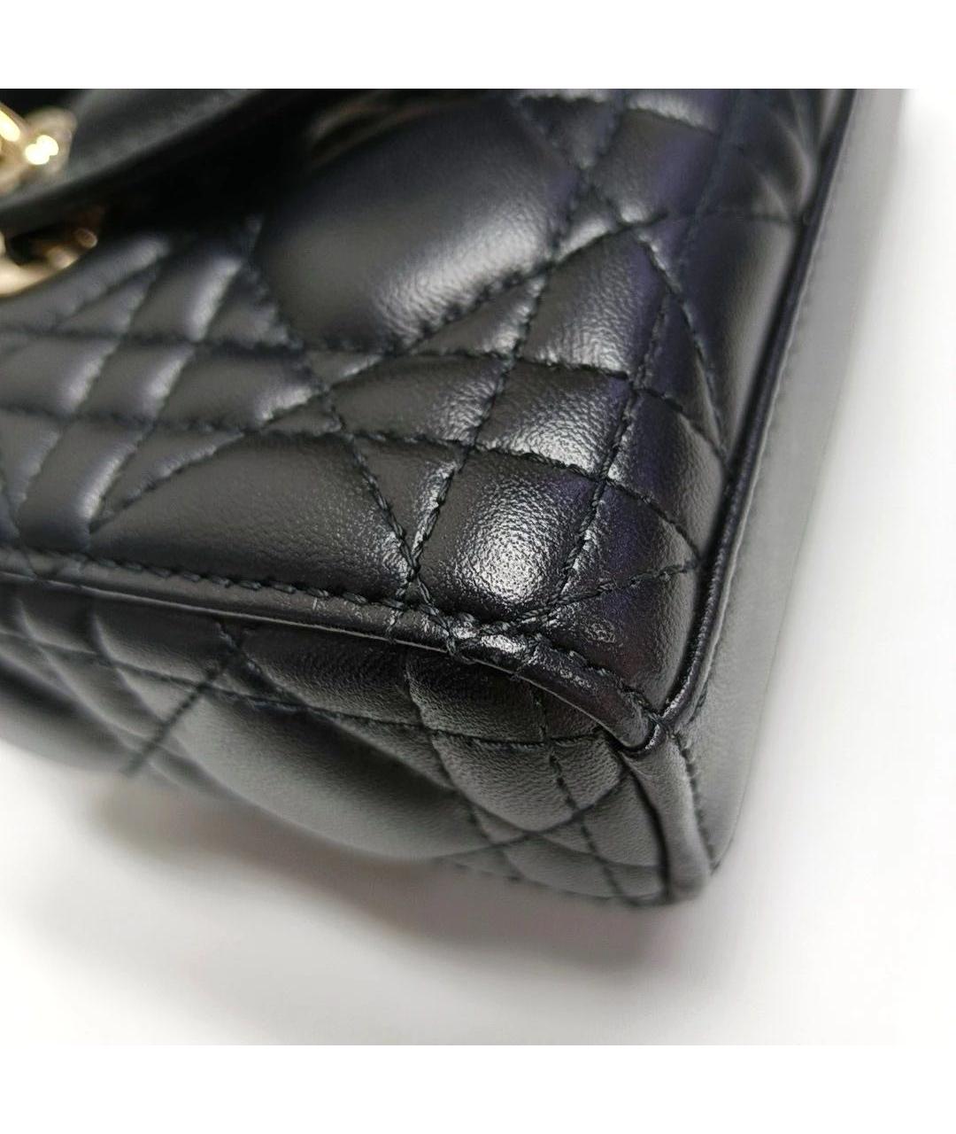 CHRISTIAN DIOR Черная кожаная сумка через плечо, фото 6