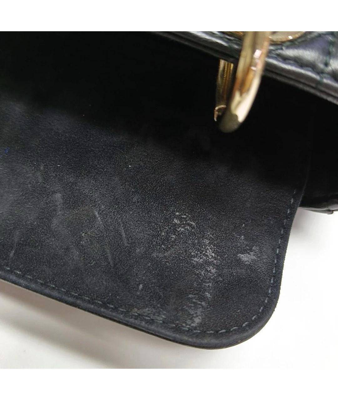 CHRISTIAN DIOR Черная кожаная сумка через плечо, фото 5