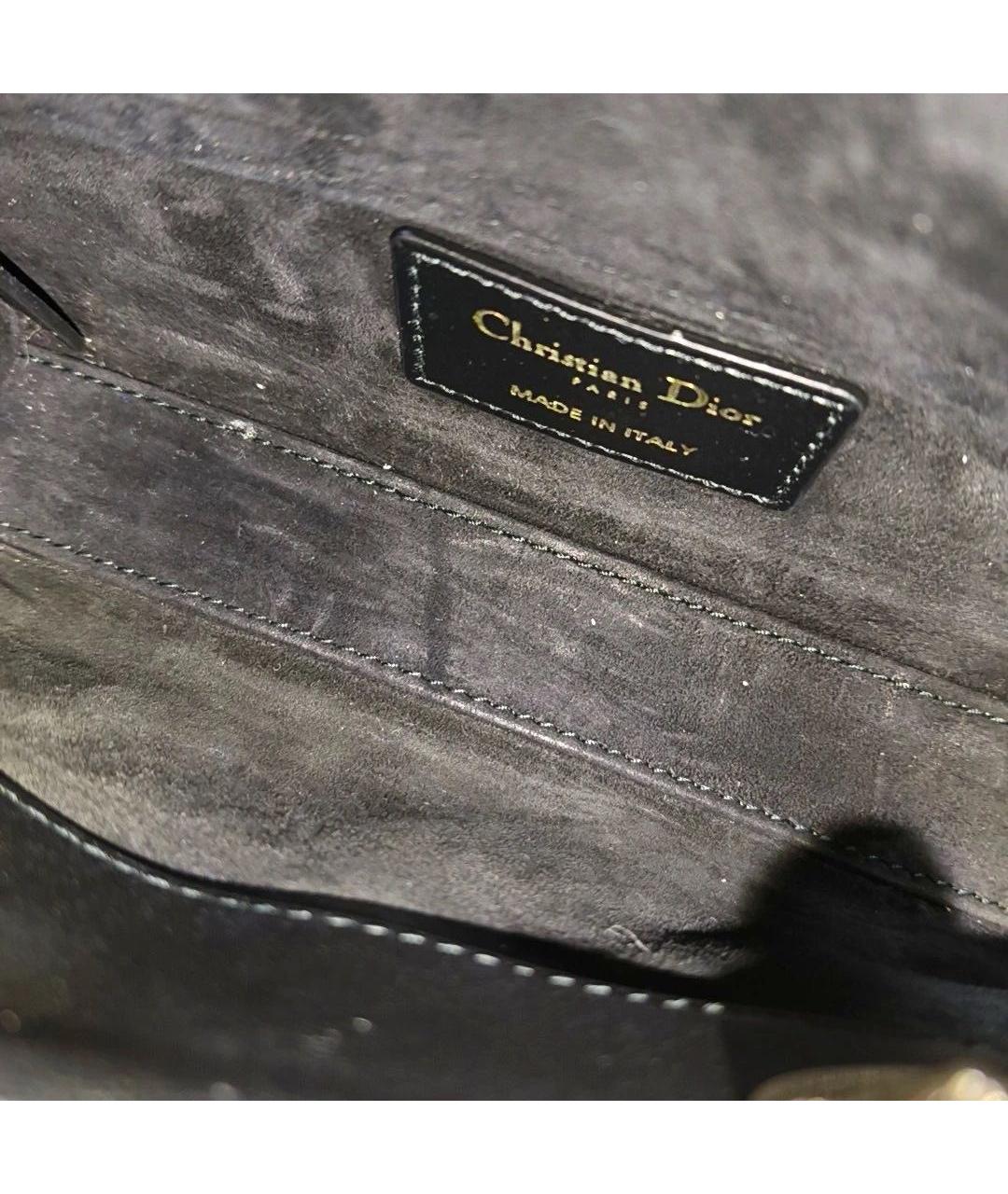 CHRISTIAN DIOR Черная кожаная сумка через плечо, фото 7