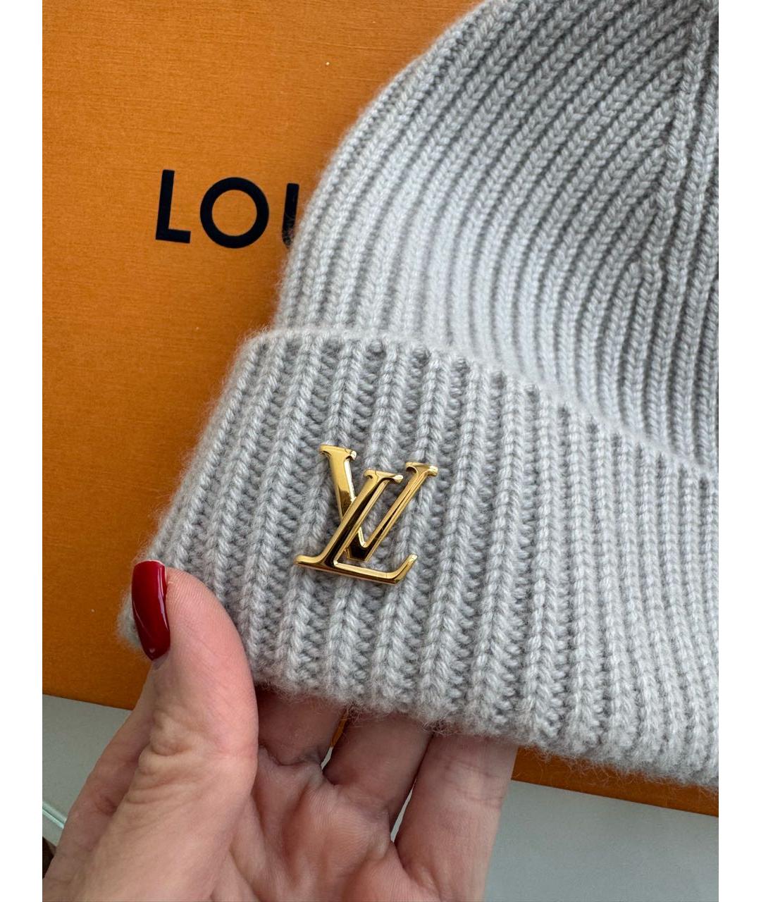 LOUIS VUITTON Серая кашемировая шапка, фото 2