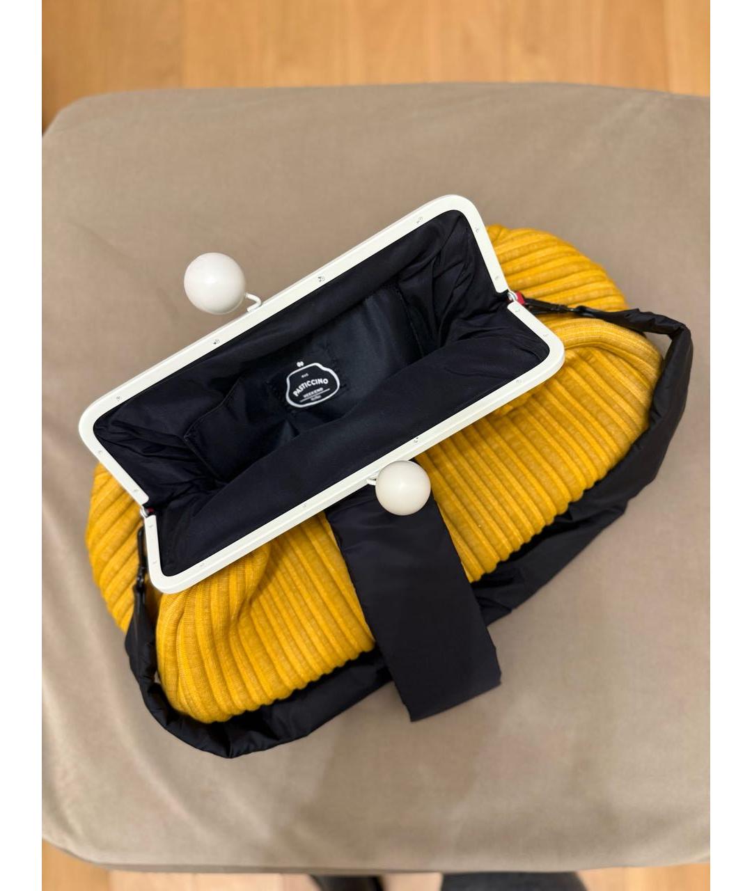 MAX MARA Желтая тканевая сумка через плечо, фото 3