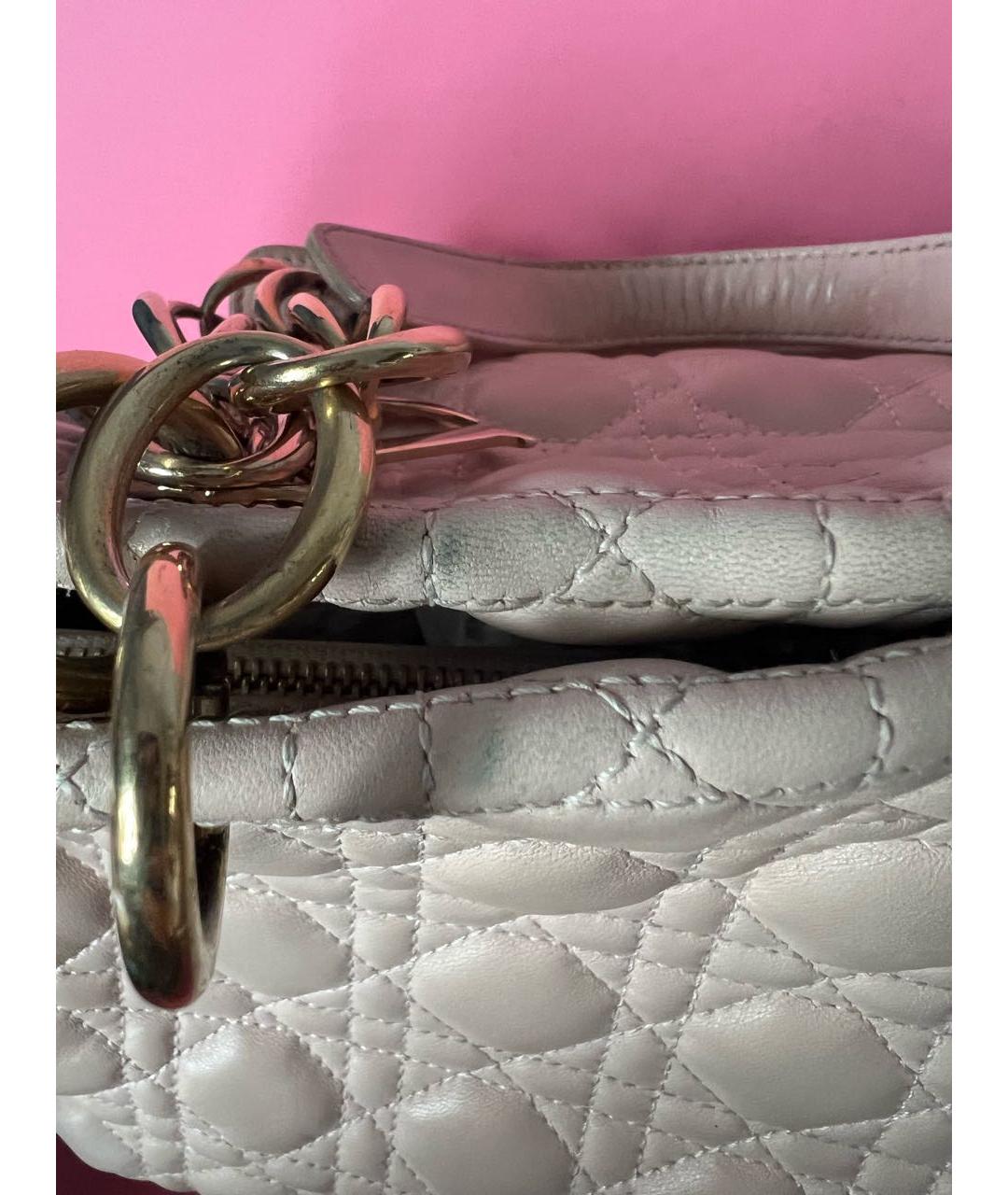 CHRISTIAN DIOR Розовая кожаная сумка через плечо, фото 5