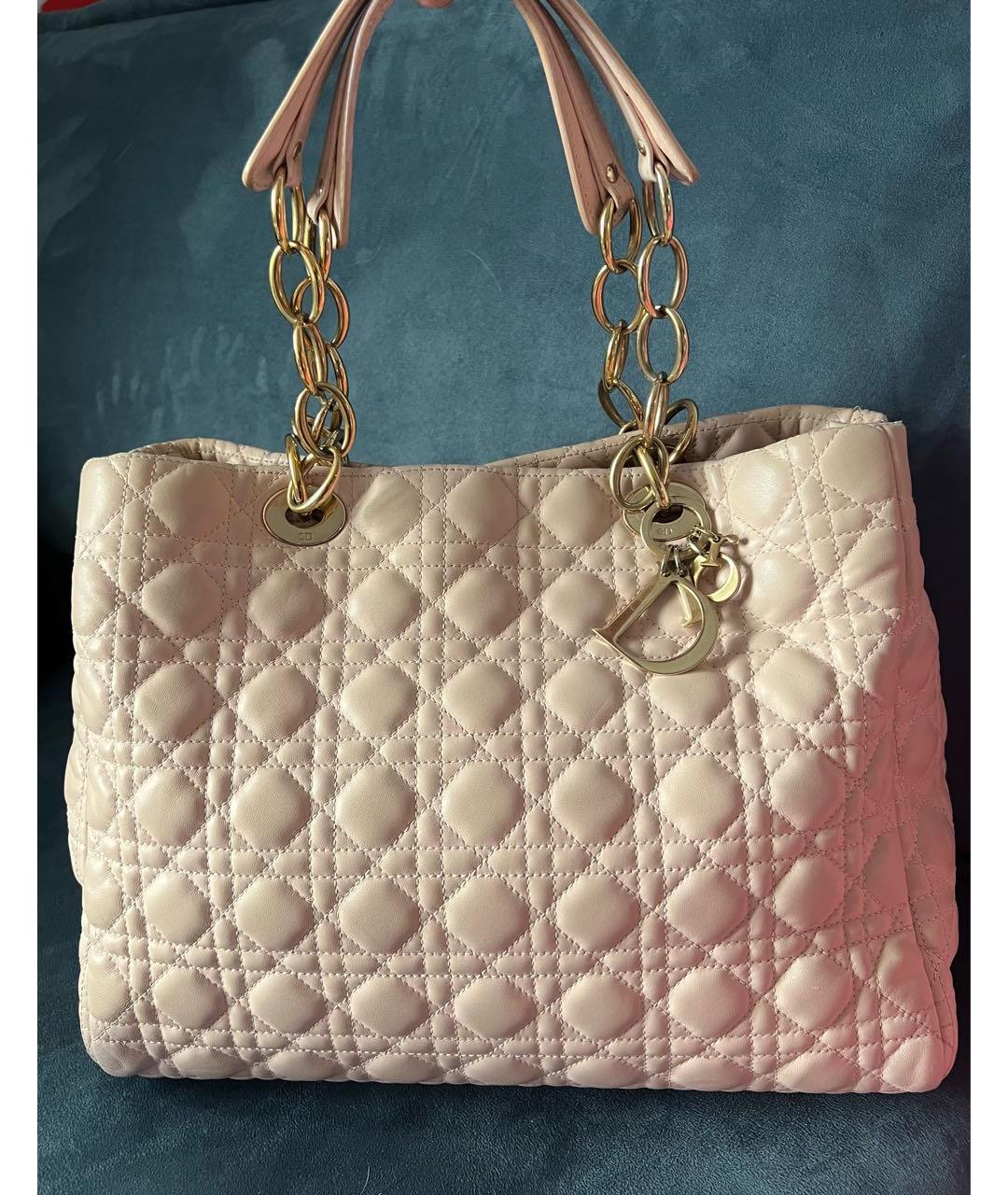 CHRISTIAN DIOR Розовая кожаная сумка через плечо, фото 9