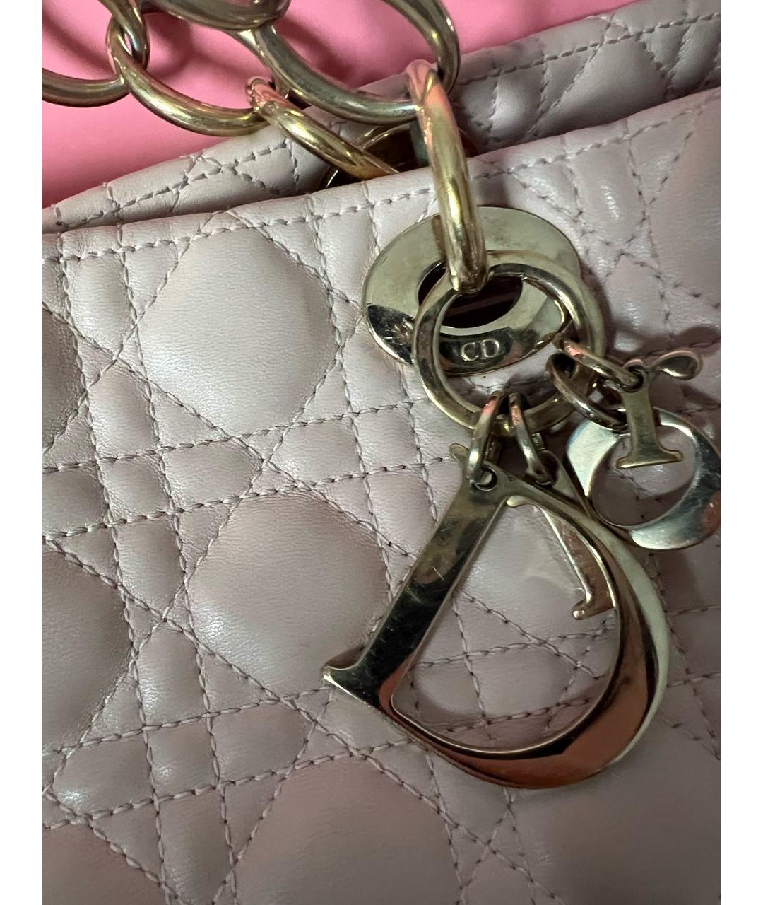 CHRISTIAN DIOR Розовая кожаная сумка через плечо, фото 2