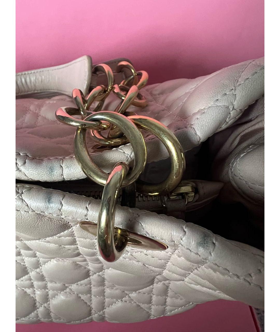 CHRISTIAN DIOR Розовая кожаная сумка через плечо, фото 6