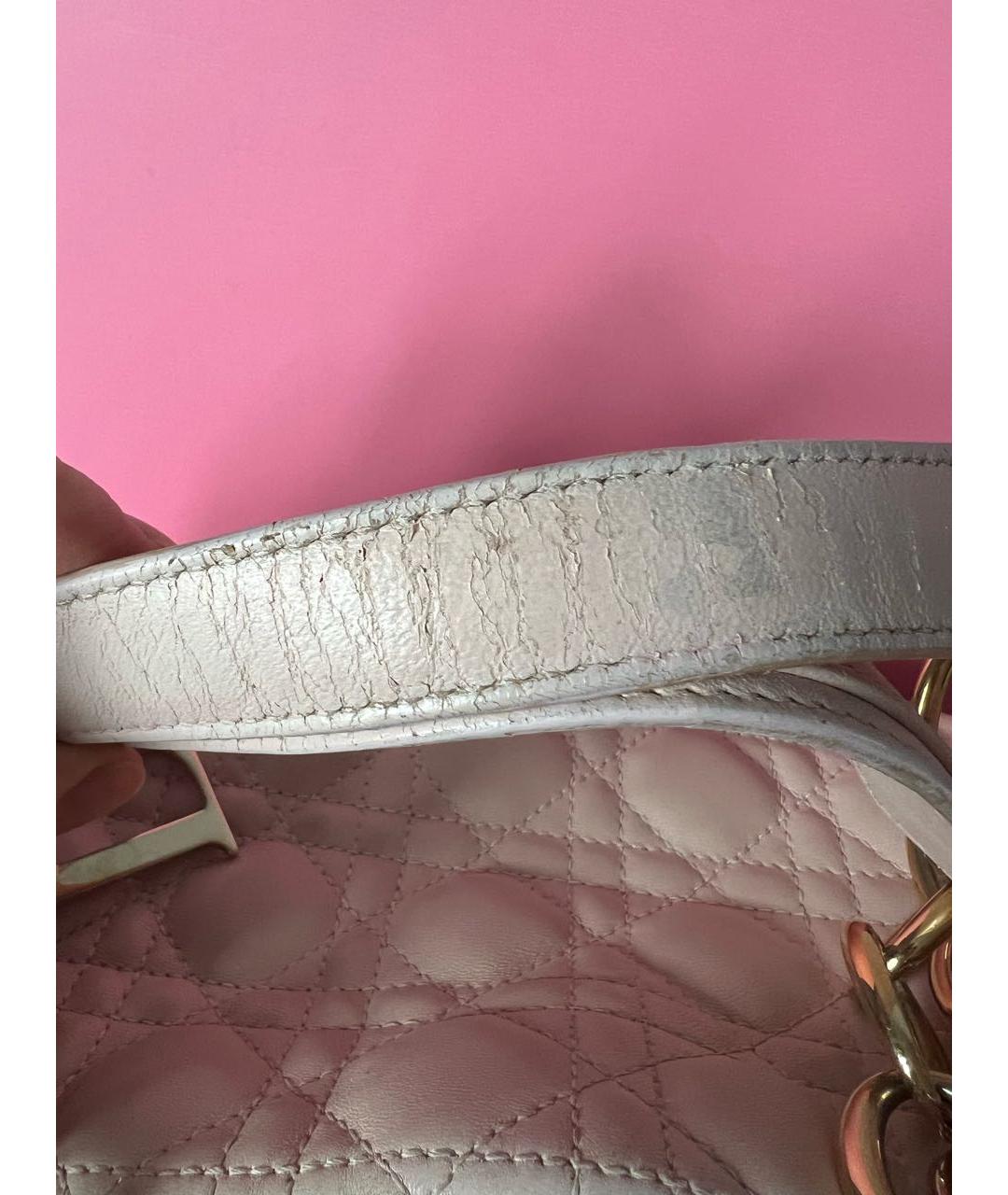 CHRISTIAN DIOR Розовая кожаная сумка через плечо, фото 8