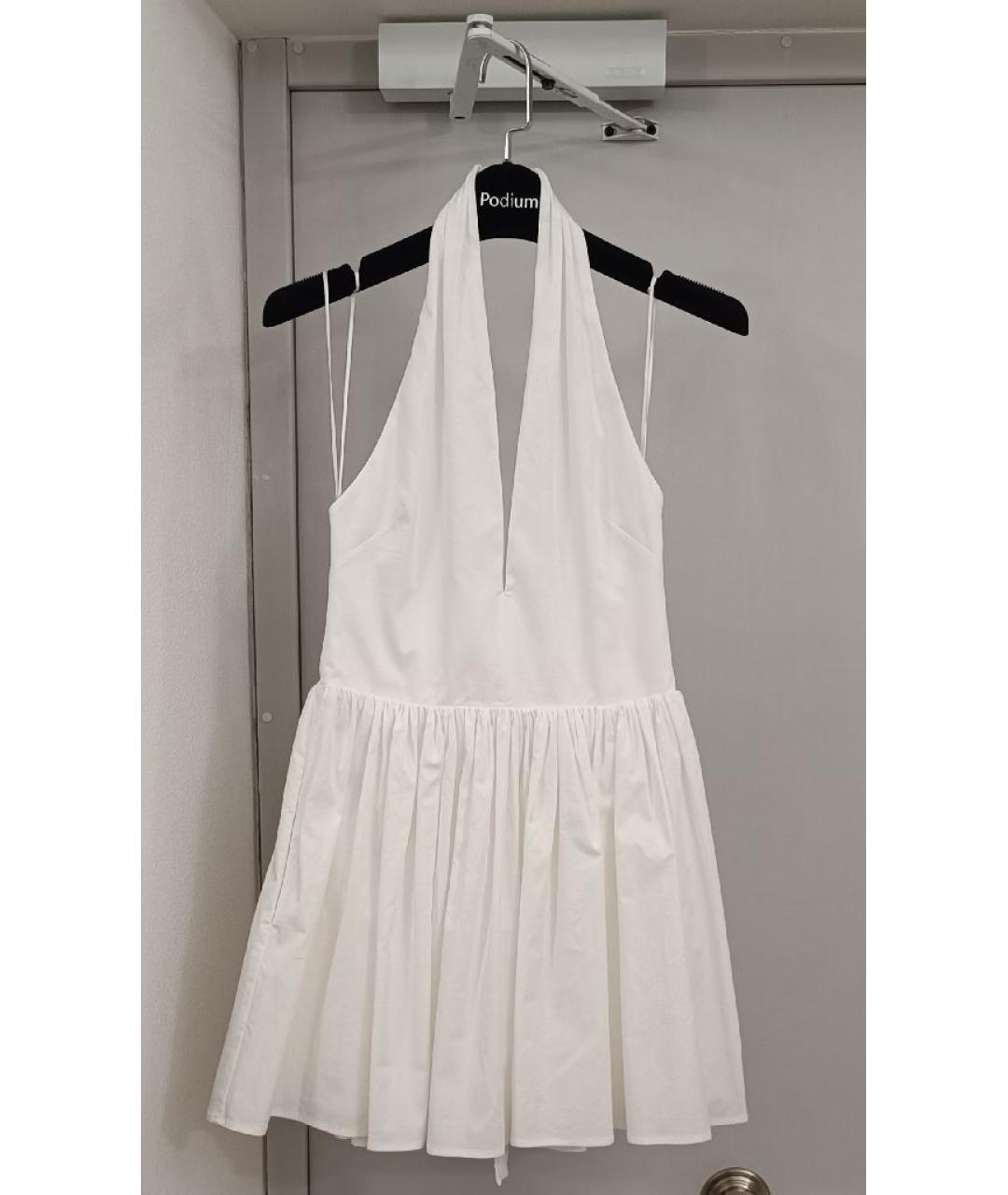 CULT GAIA Белое хлопковое коктейльное платье, фото 5