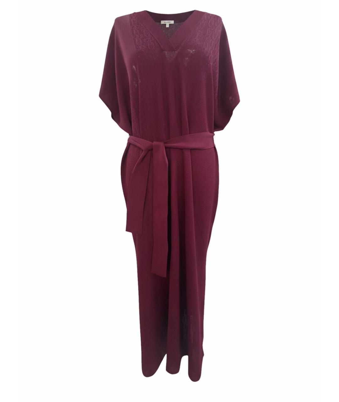 HERMES Бордовое вискозное повседневное платье, фото 1