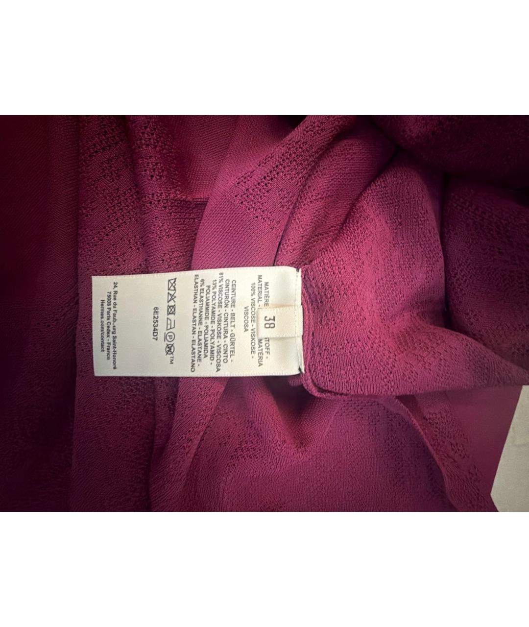 HERMES Бордовое вискозное повседневное платье, фото 5