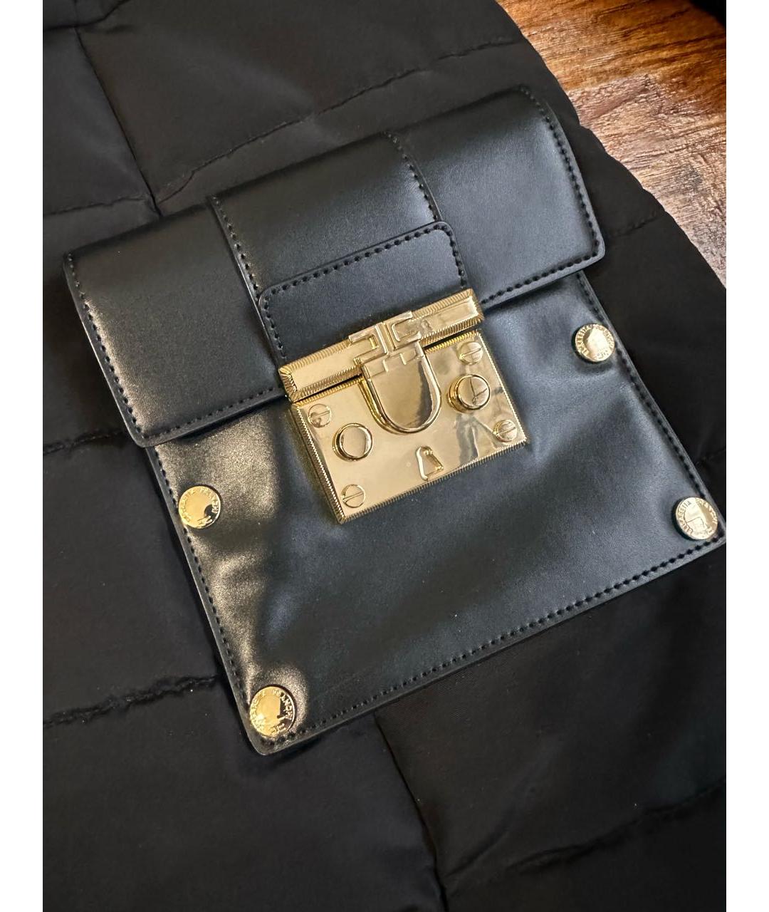 ELISABETTA FRANCHI Черный полиэстеровый пуховик, фото 4