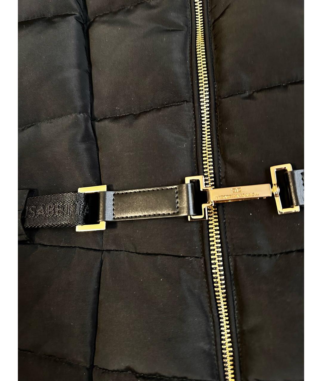 ELISABETTA FRANCHI Черный полиэстеровый пуховик, фото 6