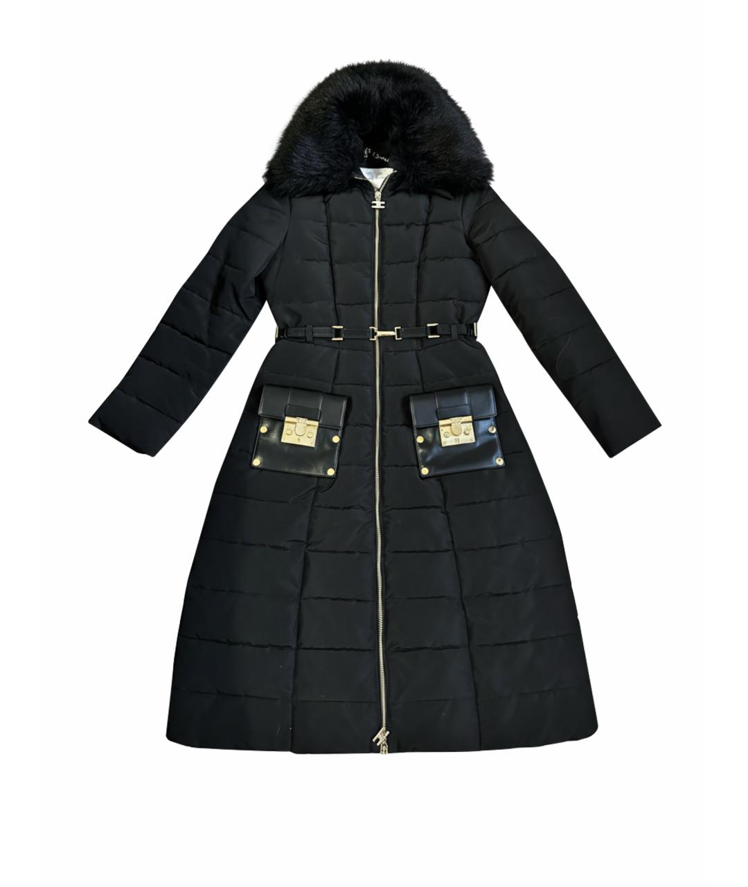 ELISABETTA FRANCHI Черный полиэстеровый пуховик, фото 1