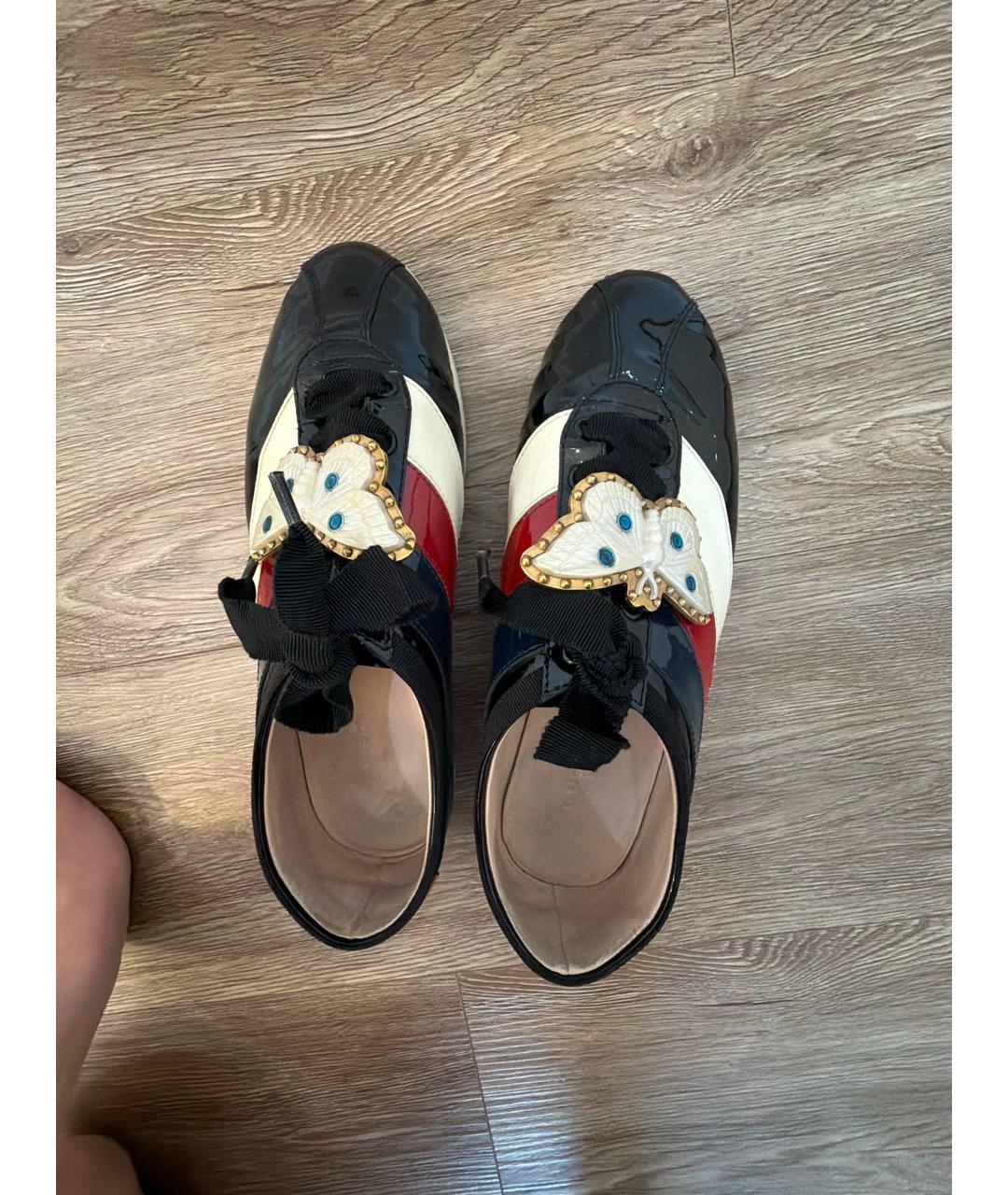 GUCCI Мульти кеды из лакированной кожи, фото 3