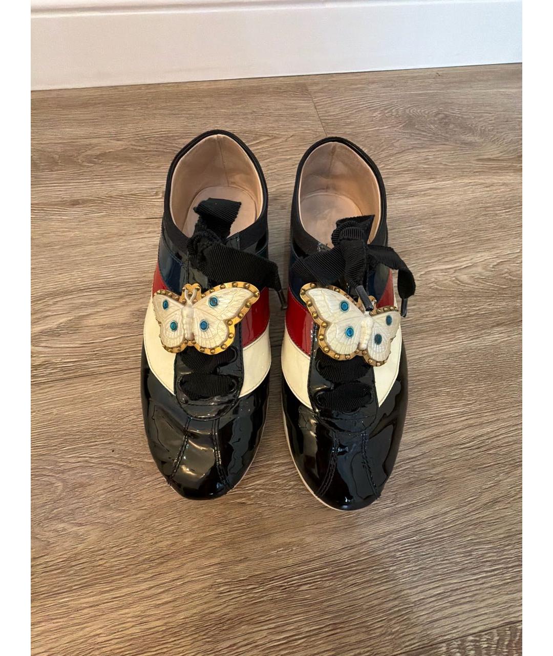 GUCCI Мульти кеды из лакированной кожи, фото 2