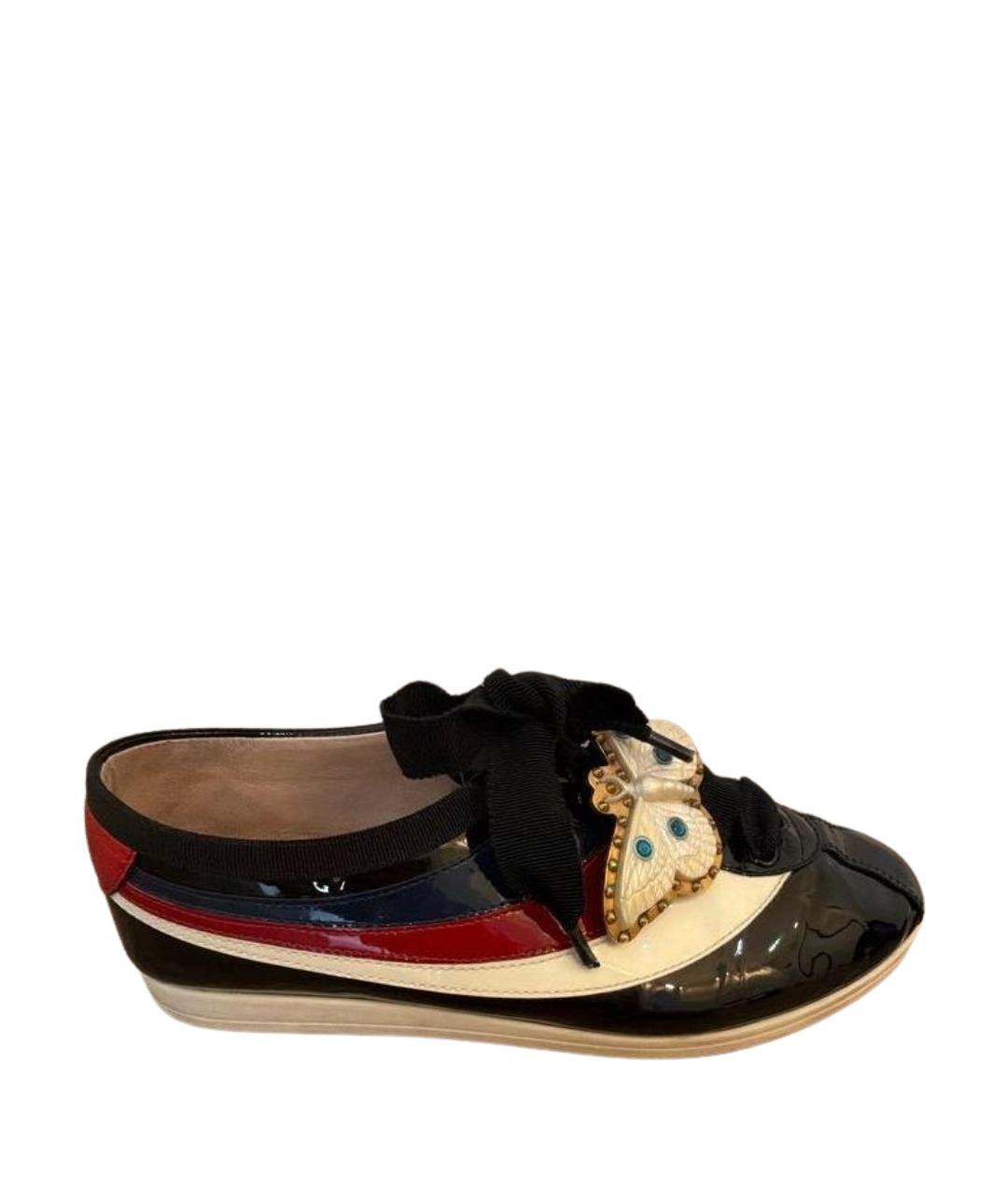 GUCCI Мульти кеды из лакированной кожи, фото 1